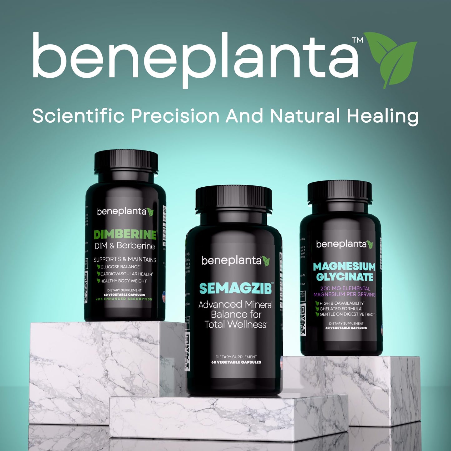 Beneplanta Essential Minerals Complex Chelated Magnesium Zinc Selenium Boron 60 Capsules