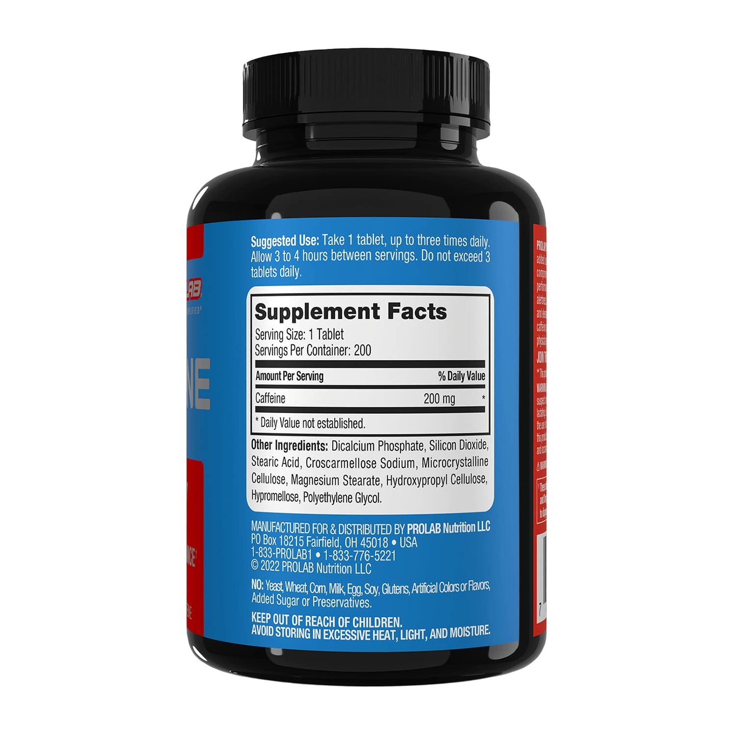 ProLab Caffeine 200mg Tablet, 200 Count