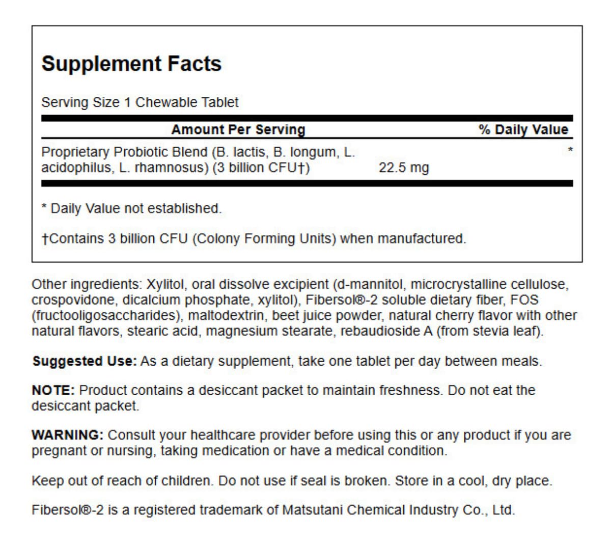 Swanson Probiotic Kids NAT Cherry Capsule, 60 Count