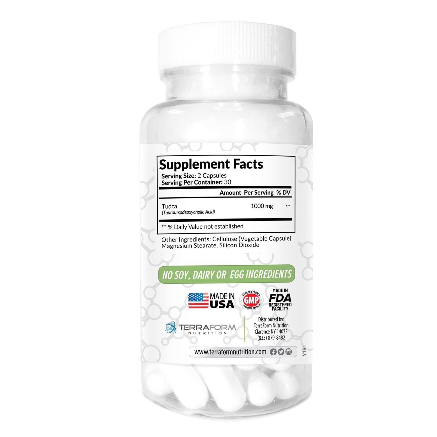 TerraForm Nutrition Max Strength Pure Tudca 60 Capsules