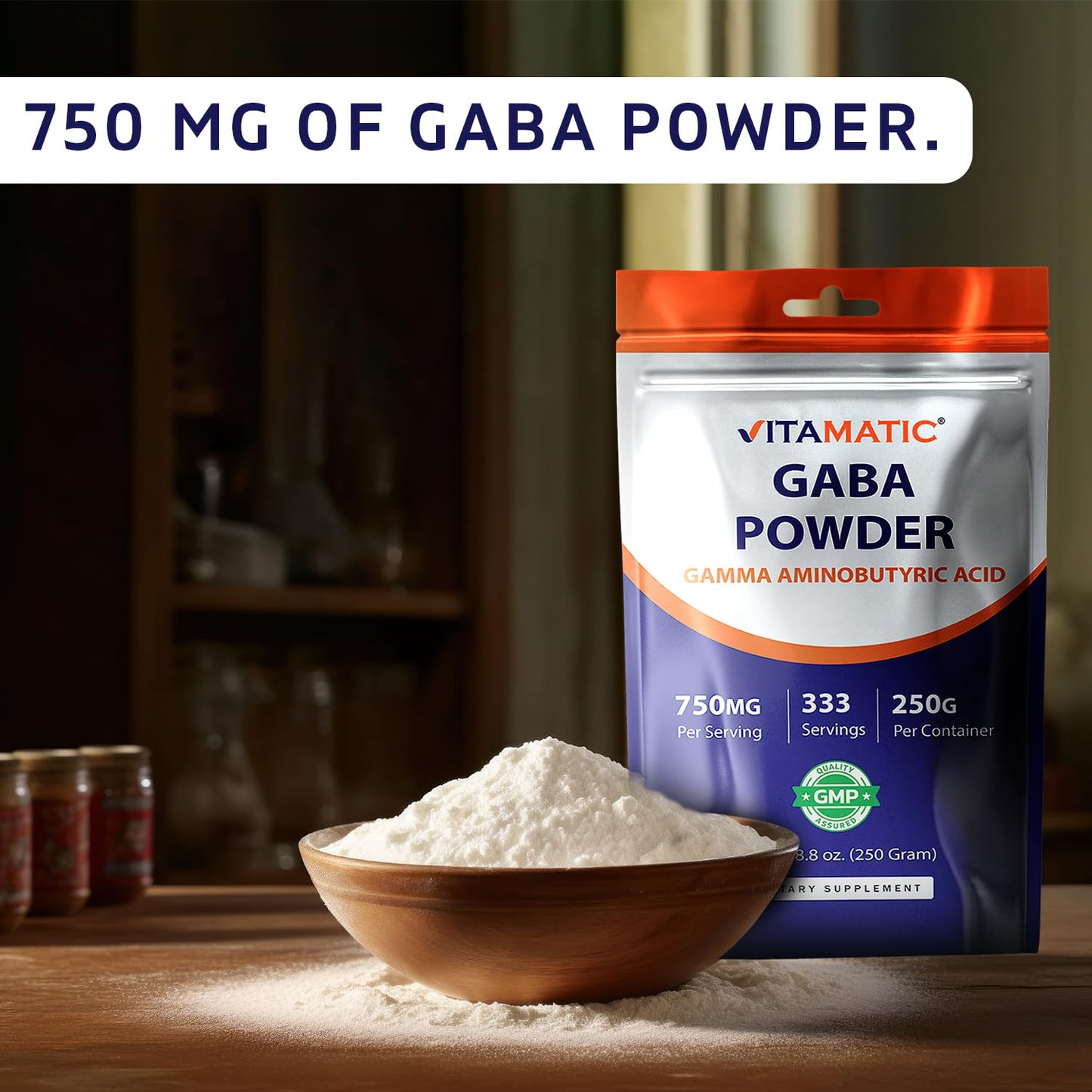 Vitamatic Gamma-Aminobutyric Acid Powder, 333 Servings