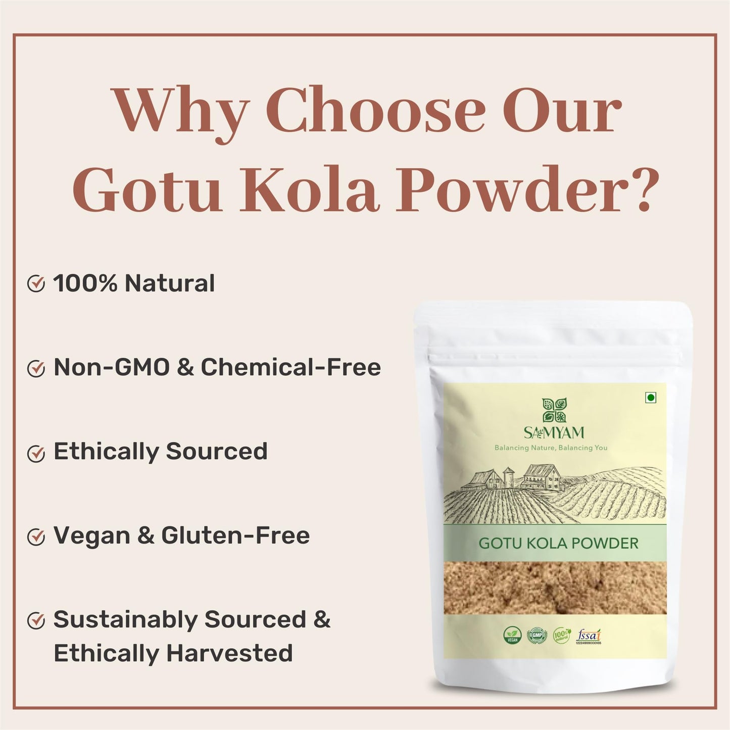 SAMYAM Gotu Kola Powder (Centella asiatica) 200 g Pack