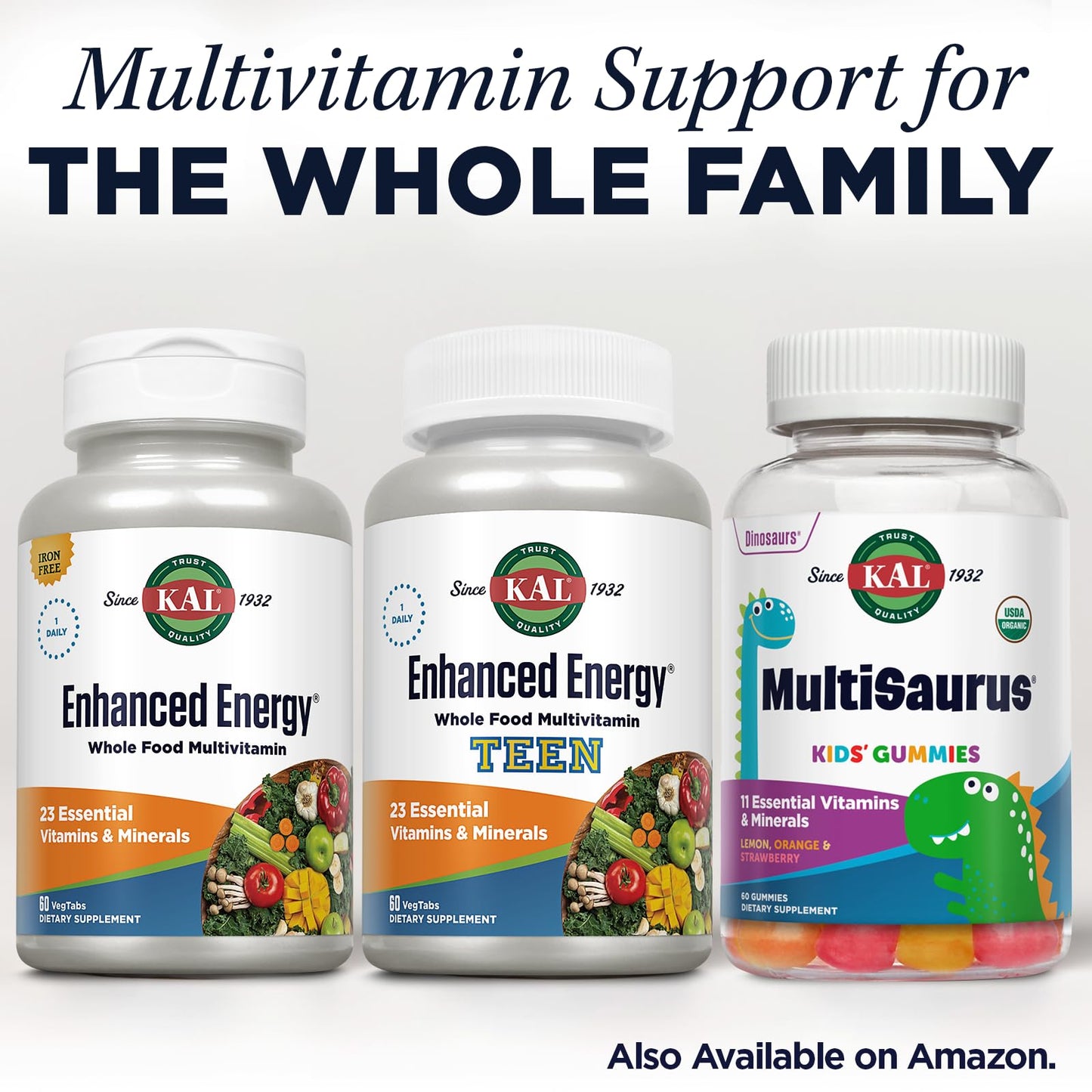 KAL Enhanced Energy Multivitamin with Iron, 60 Tablets