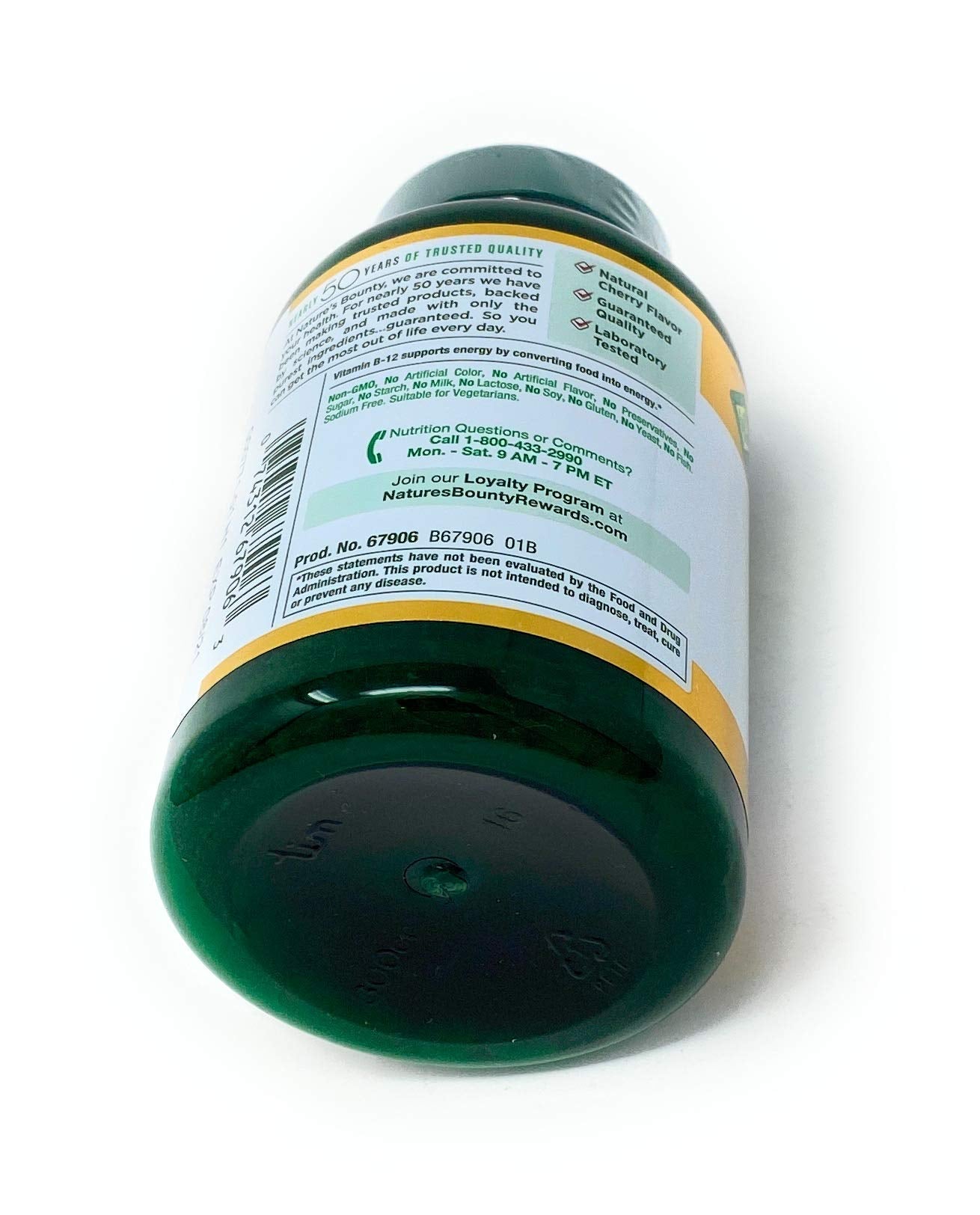 Nature's Bounty Vitamin B-12 2500 mcg Quick Dissolve Fast Acting Tablet, 300 Tablets