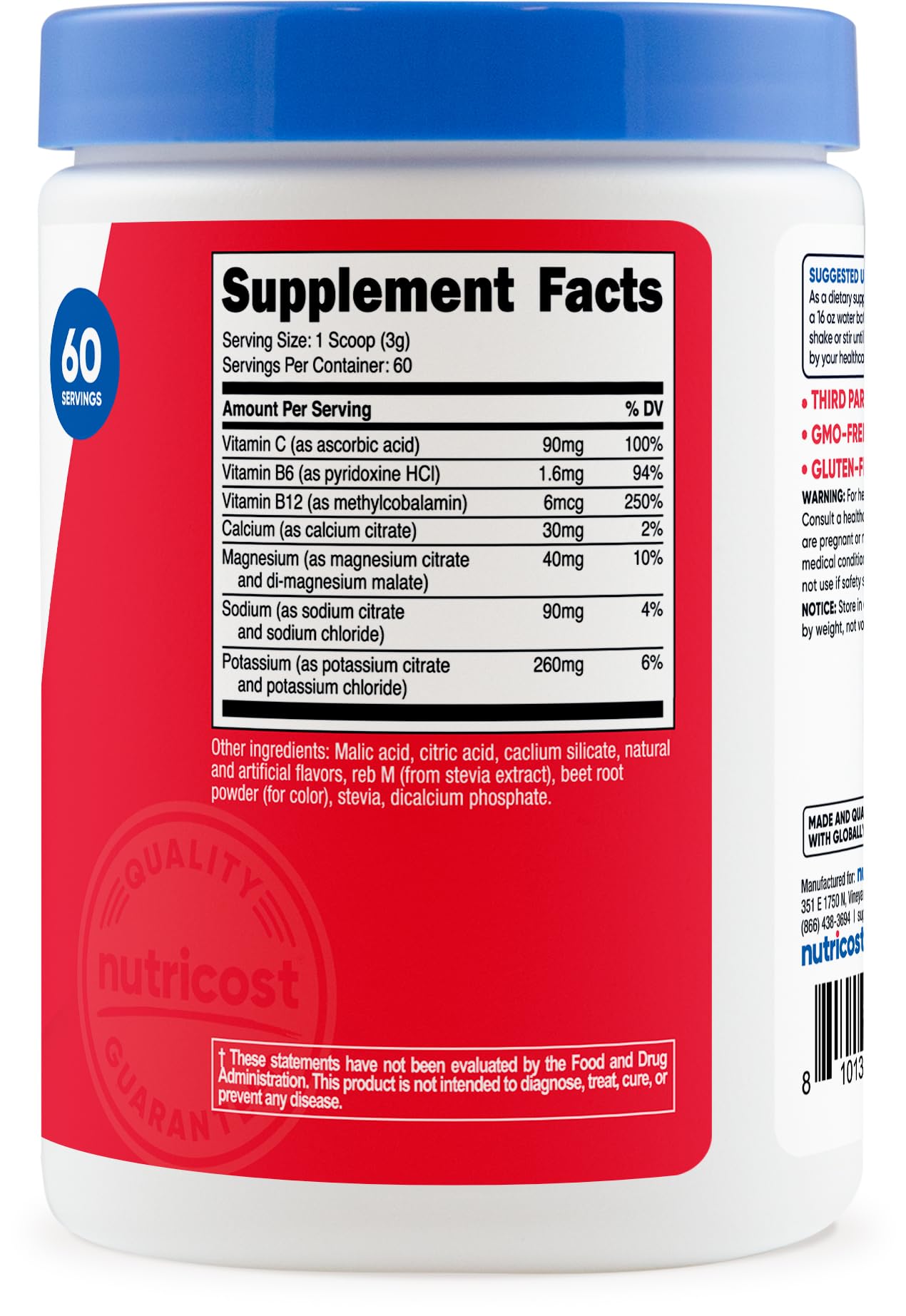 Nutricost Electrolytes Complex Powder Watermelon 6.6 Ounce