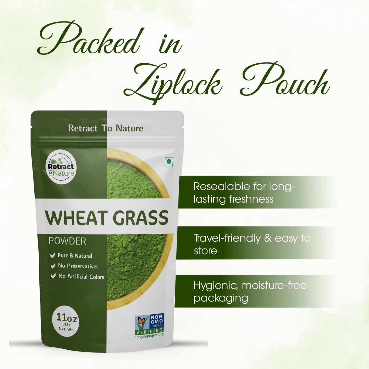 RETRACT TO NATURE Wheatgrass Powder 11 oz