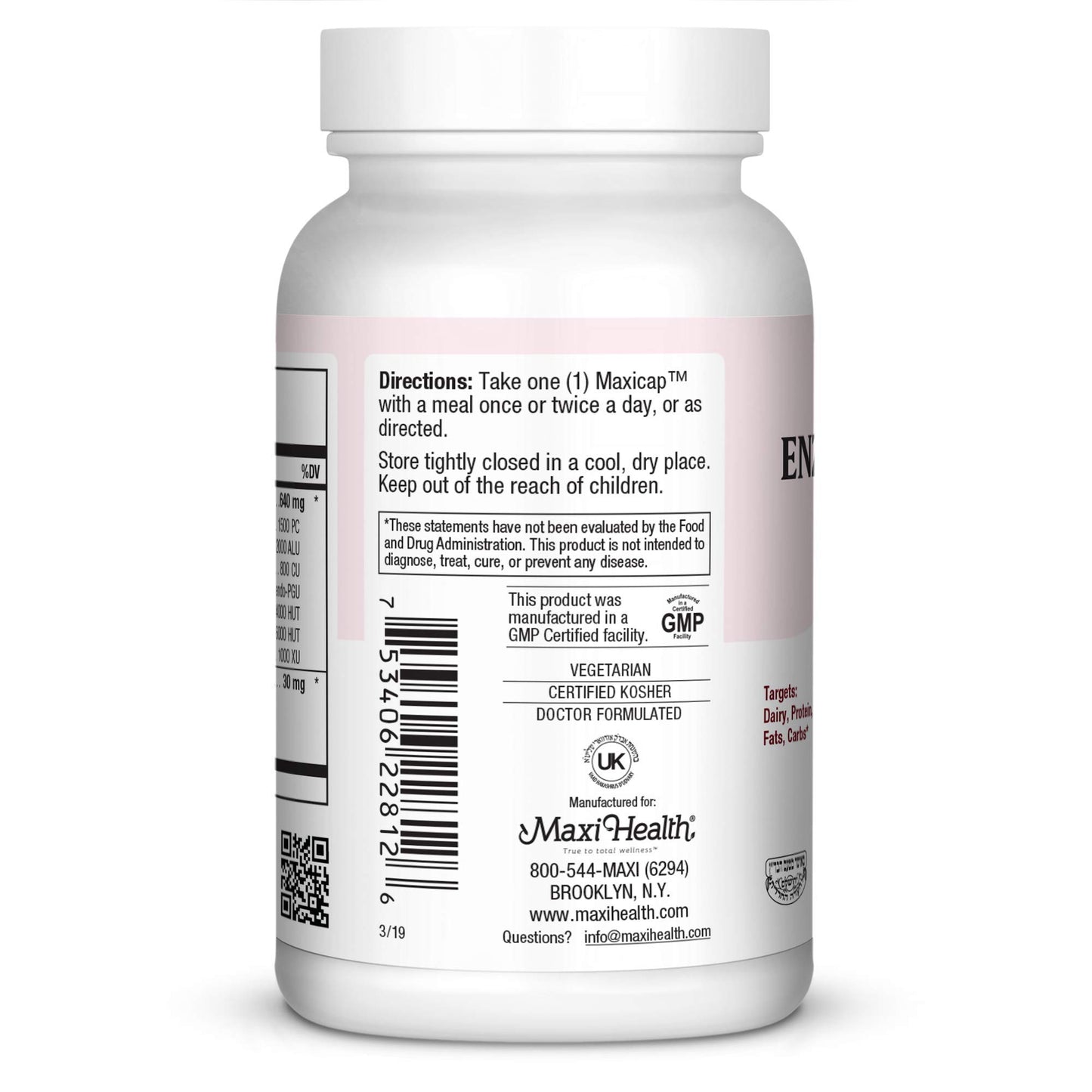 Maxi Health Digestive Enzymes for Women & Men 120 Capsules