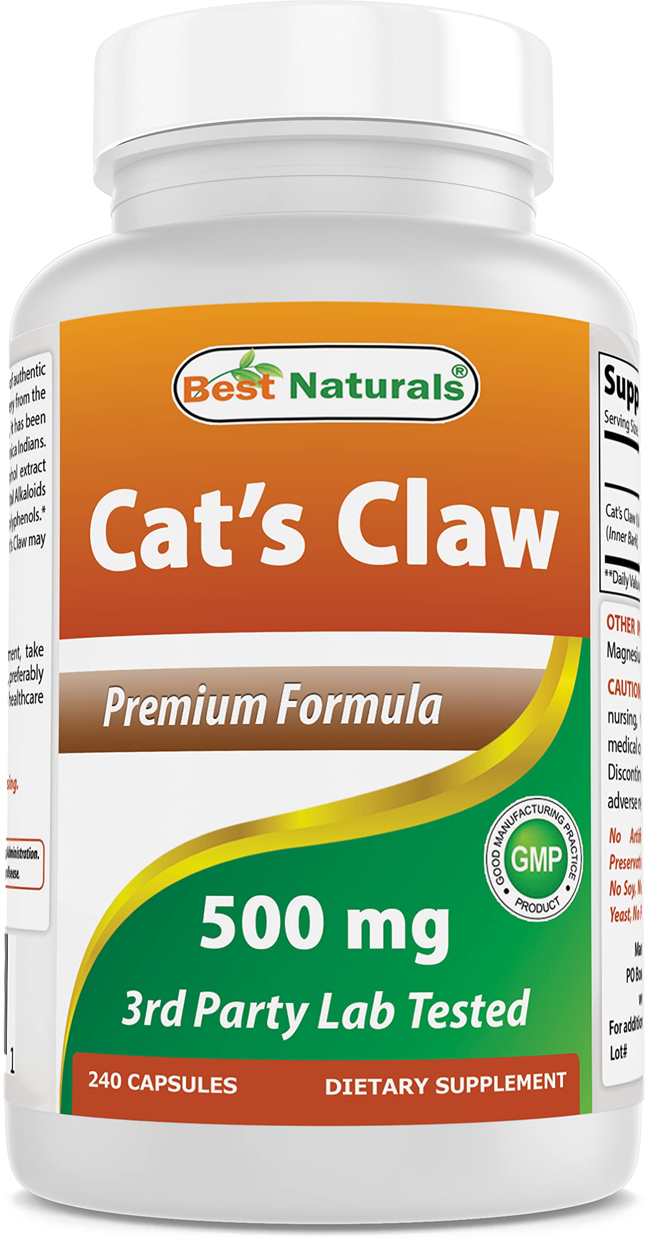 Best Naturals Cat's Claw 500 mg & Ashwagandha Extract 500 mg Capsules, 2 Capsules
