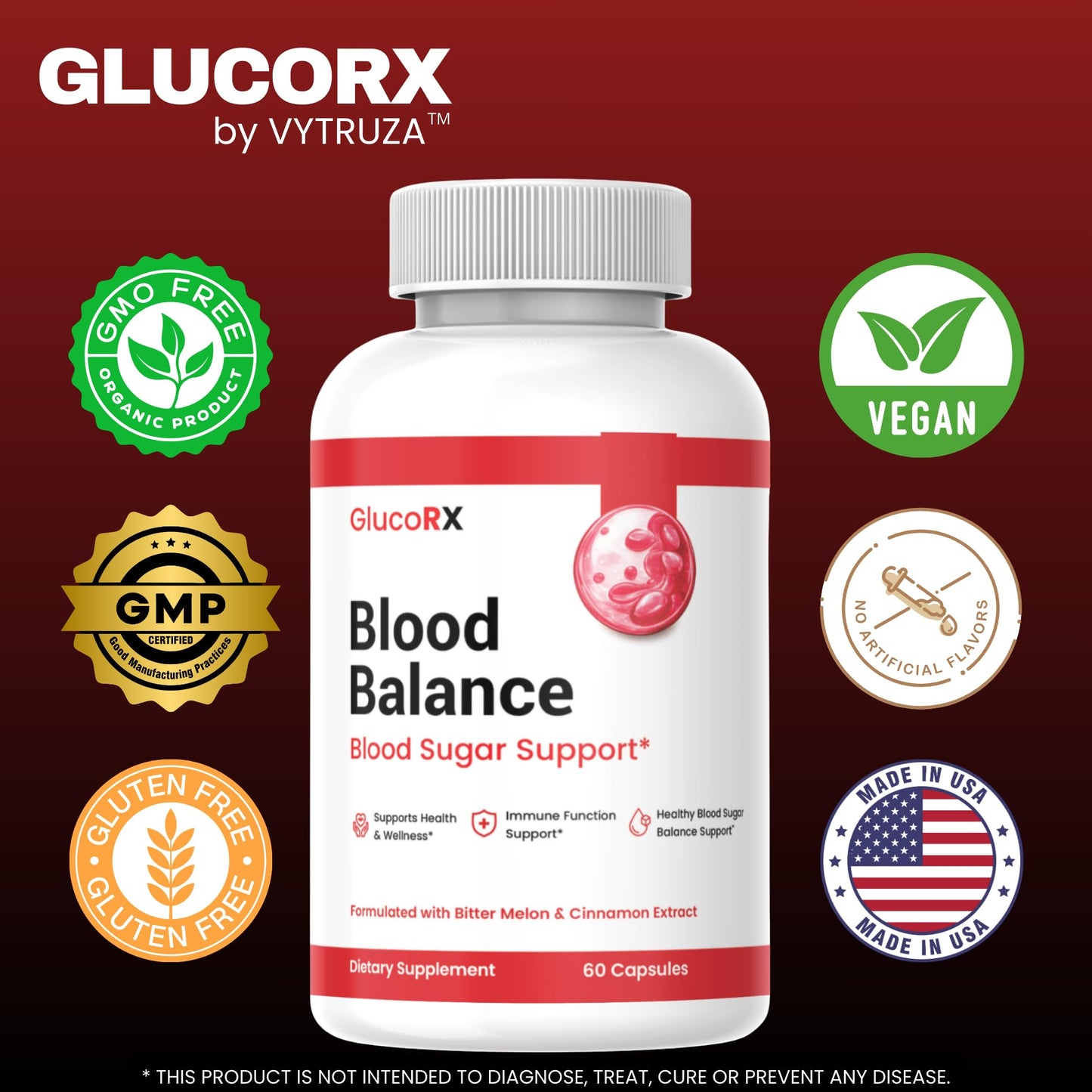 SuppNature GlucoRX Blood Balance, 60 Capsules