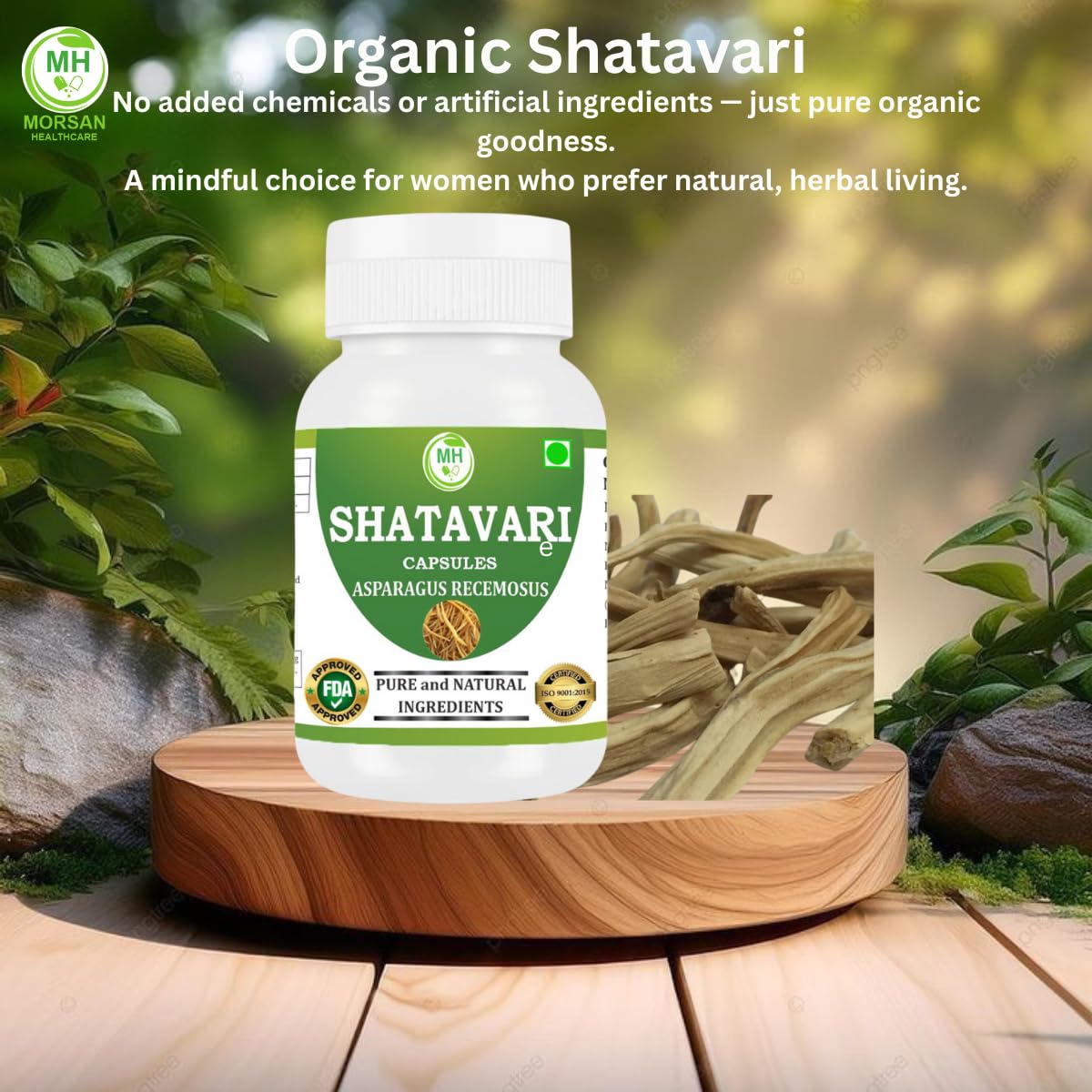 Morsan Healthcare Shatavari 500 mg Capsules, Asparagus Racemosus Extract, 60 Count