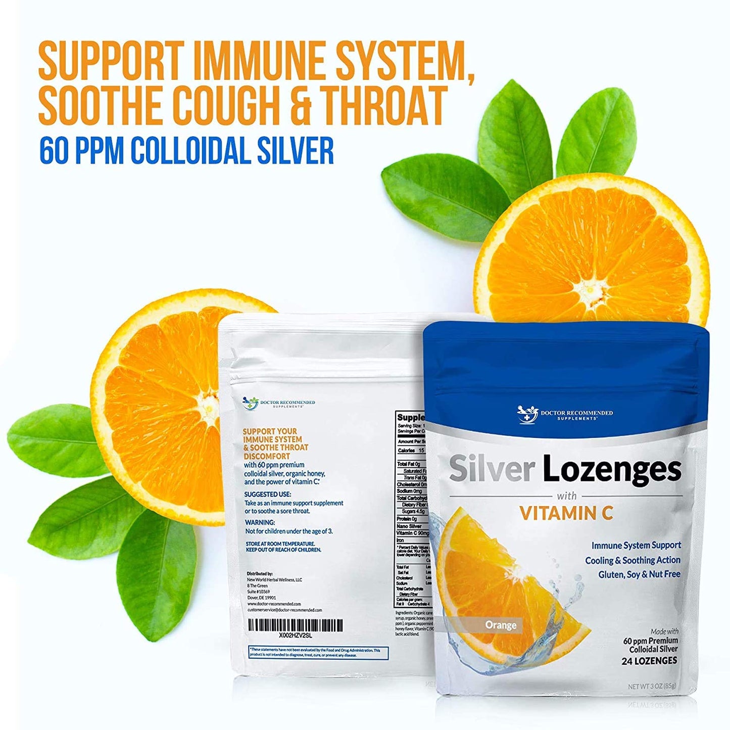 DOCTOR RECOMMENDED SUPPLEMENTS Silver Lozenges with Vitamin C, 48 Count