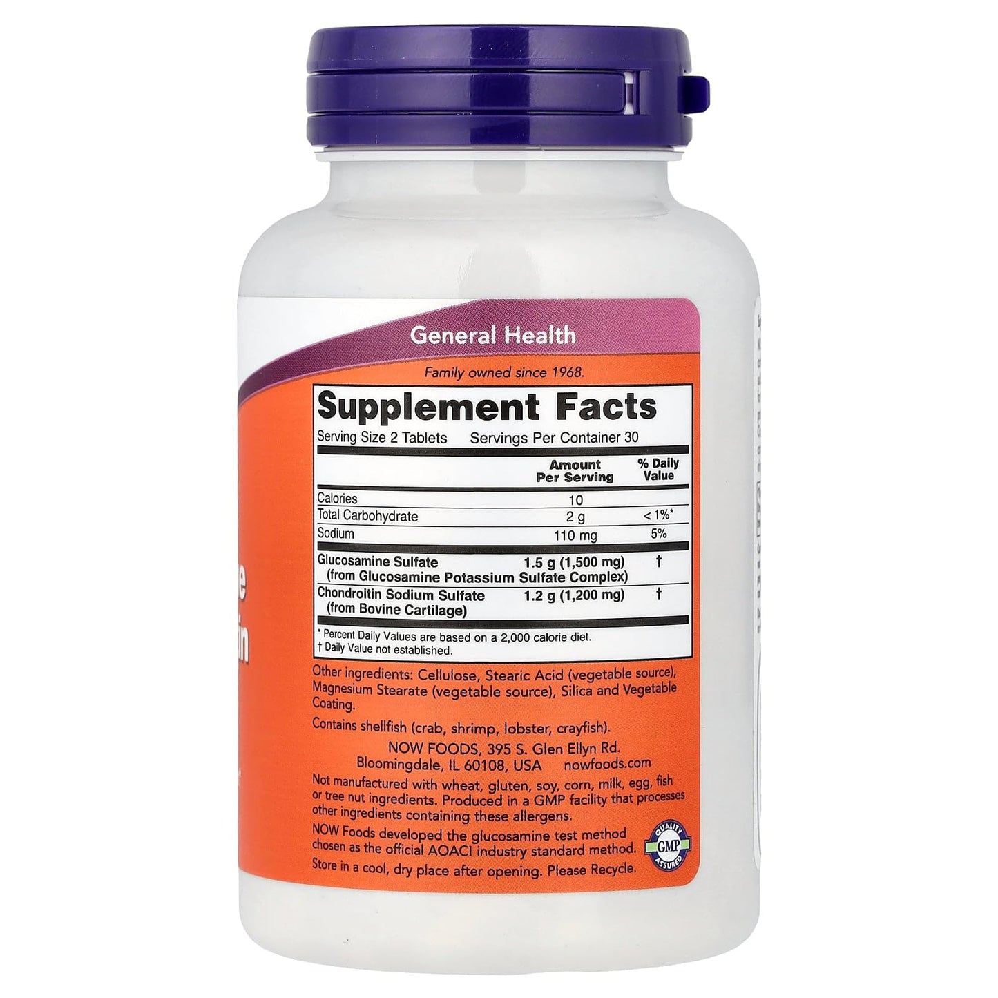 NOW Foods Extra Strength Glucosamine & Chondroitin Tablets 60