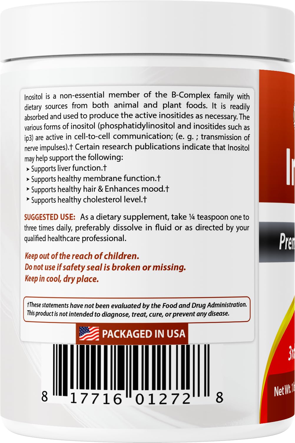 Best Naturals Pure Inositol Powder, 16 oz