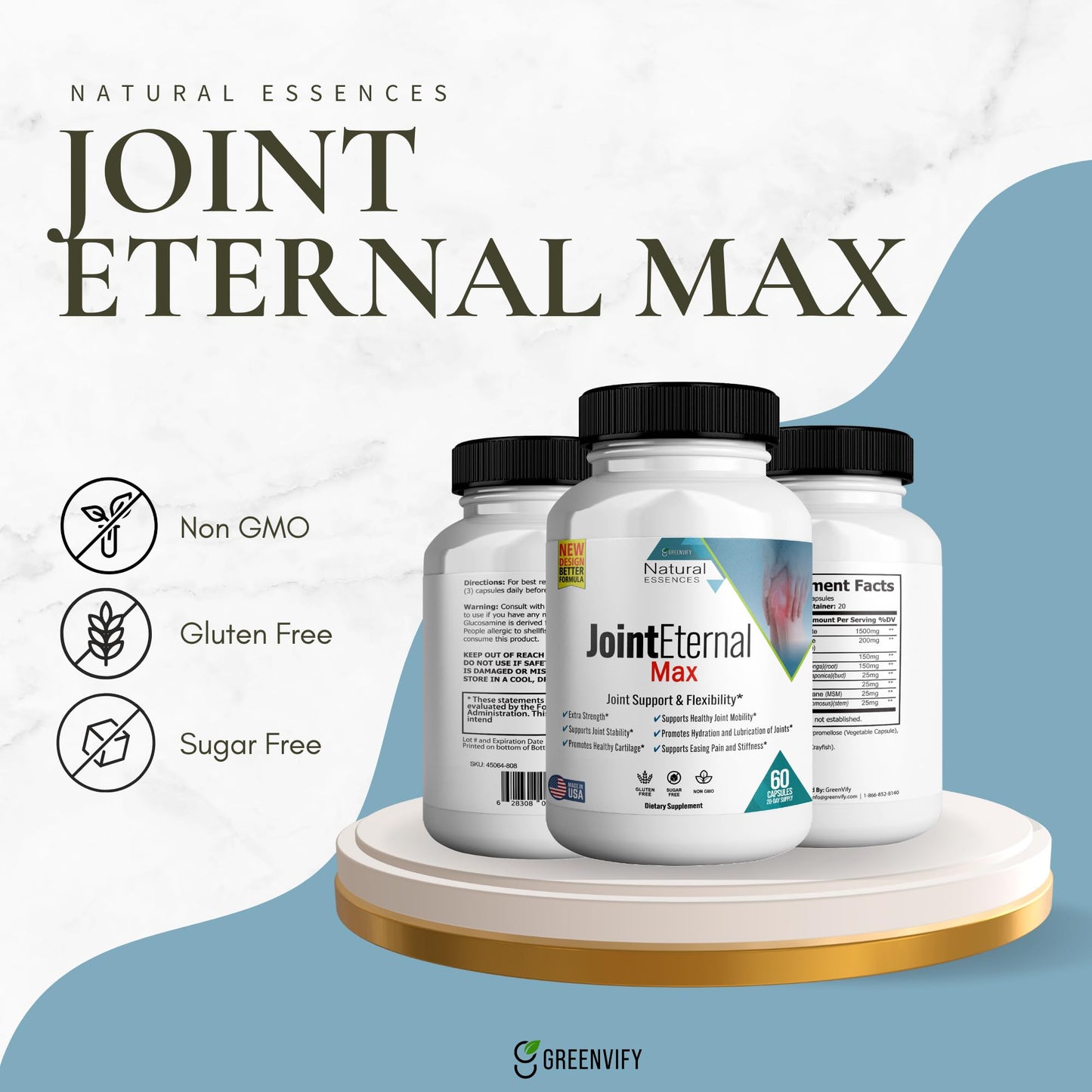 GREENVIFY Joint Eternal Max Natural Essences Natural Joint Support Supplement Capsules 300