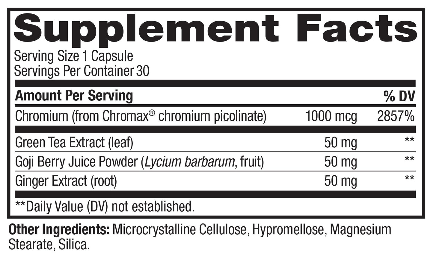 OLLY Combat Cravings, Metabolism & Energy Support Supplement, 1000 mcg Chromium, 30 Capsules