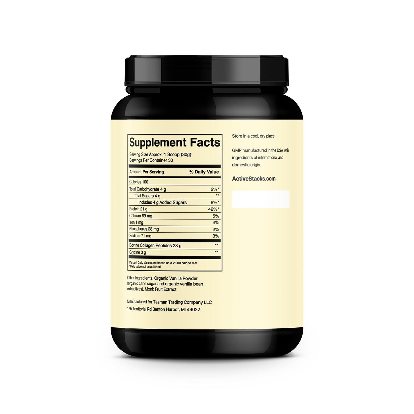 Active Stacks Collagen Peptides Protein Powder Vanilla, 32