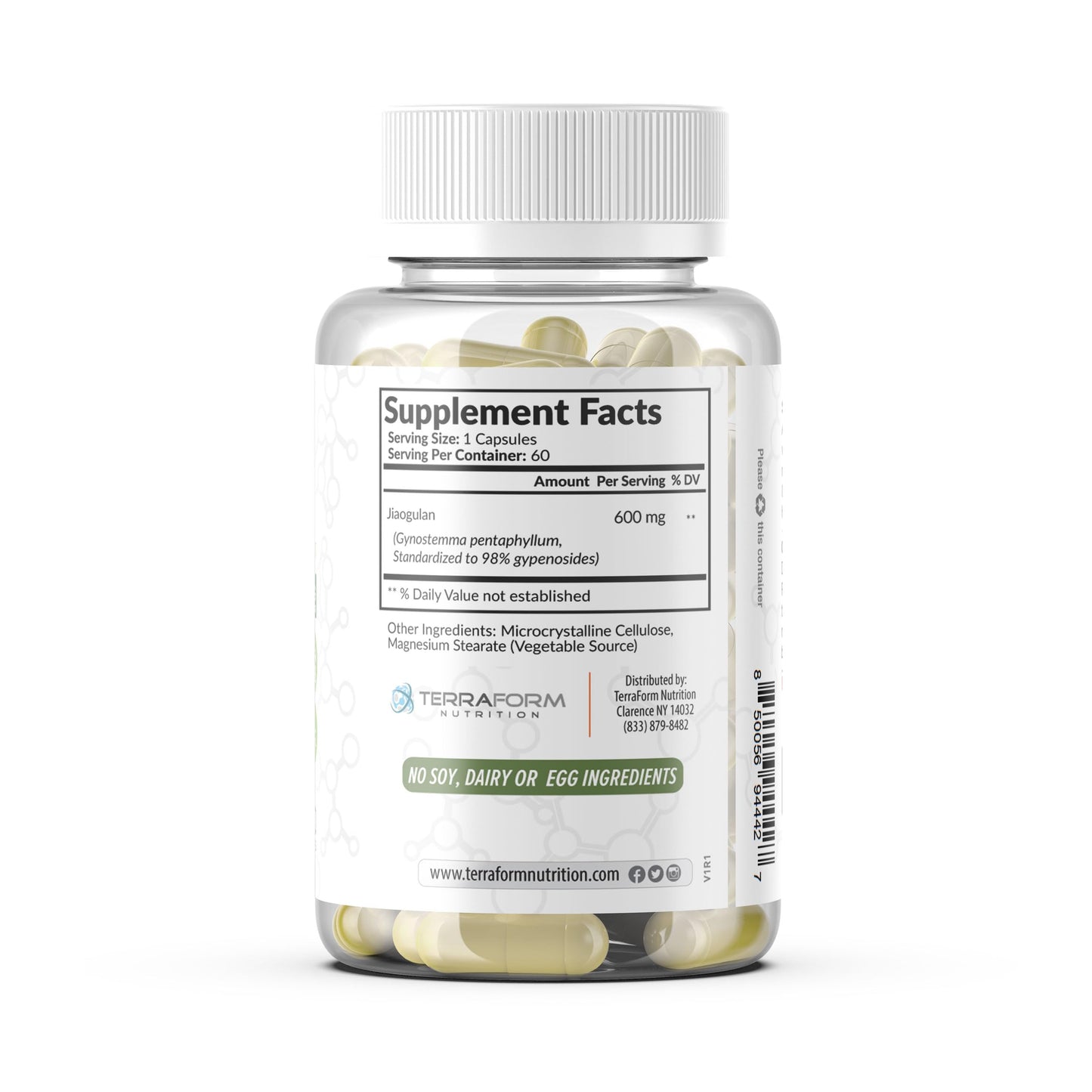 TerraForm Nutrition Gynostemma Pentaphyllum Supplement Capsules 60 Count