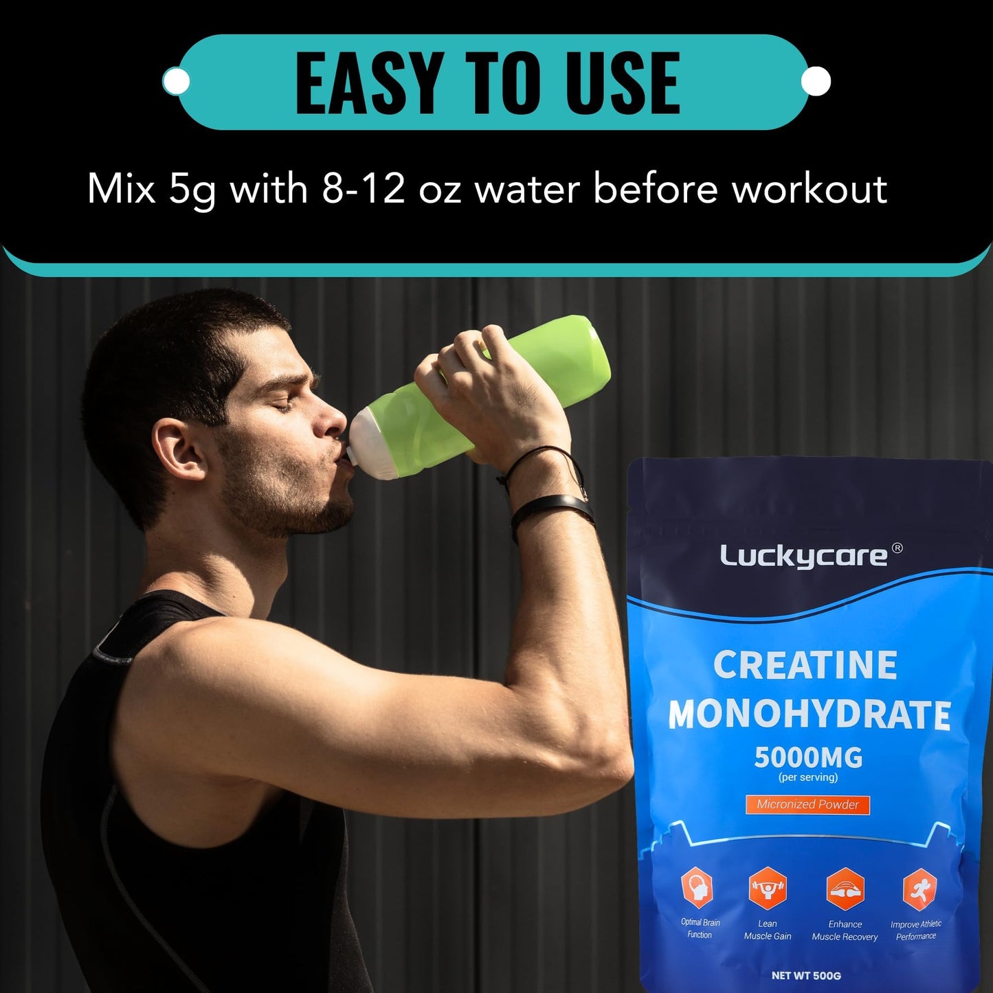 Luckycare Creatine Monohydrate Powder 1.15 lb