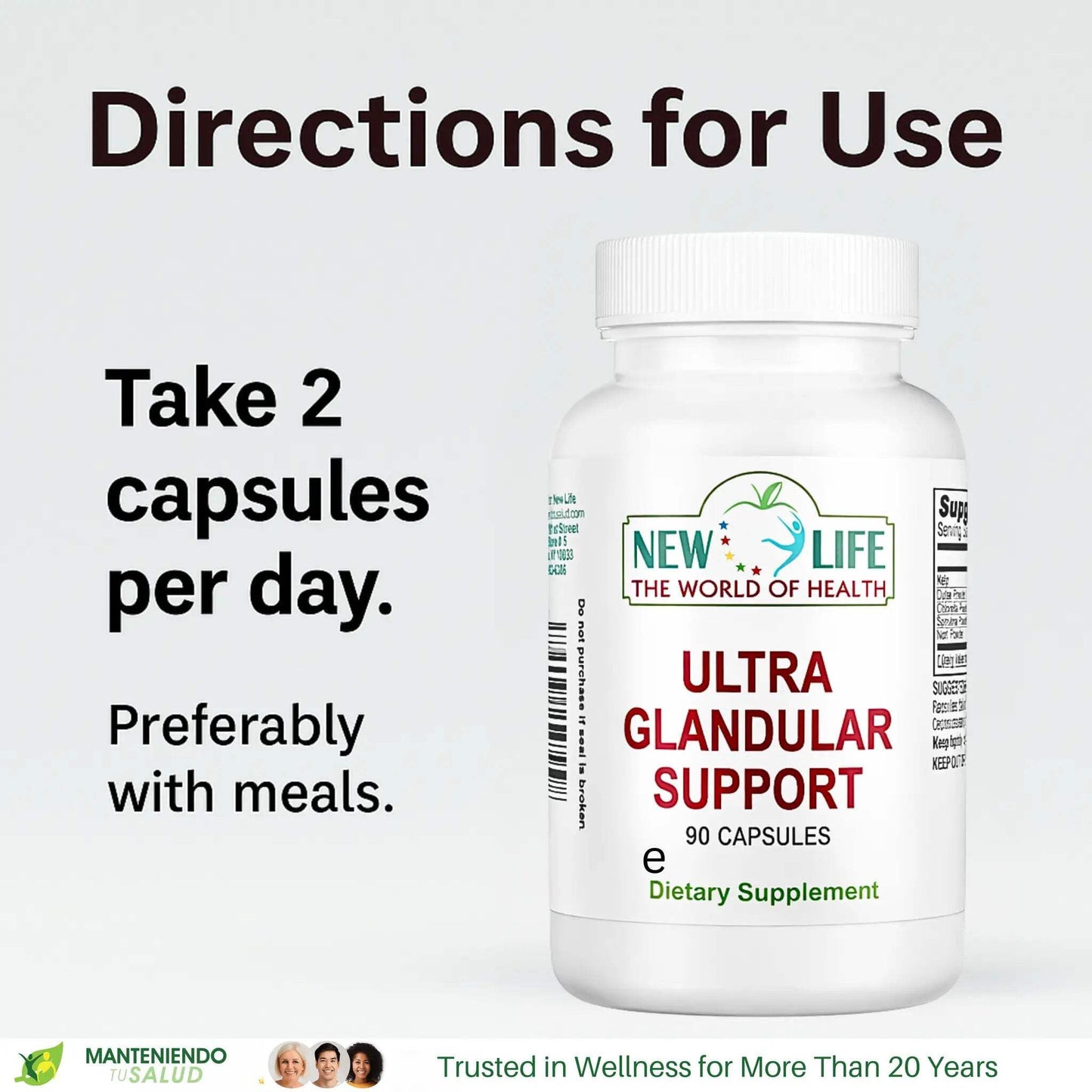 Manteniendo Tu Salud New Life Glandular Balance Support Thyroid Support 90 Capsules