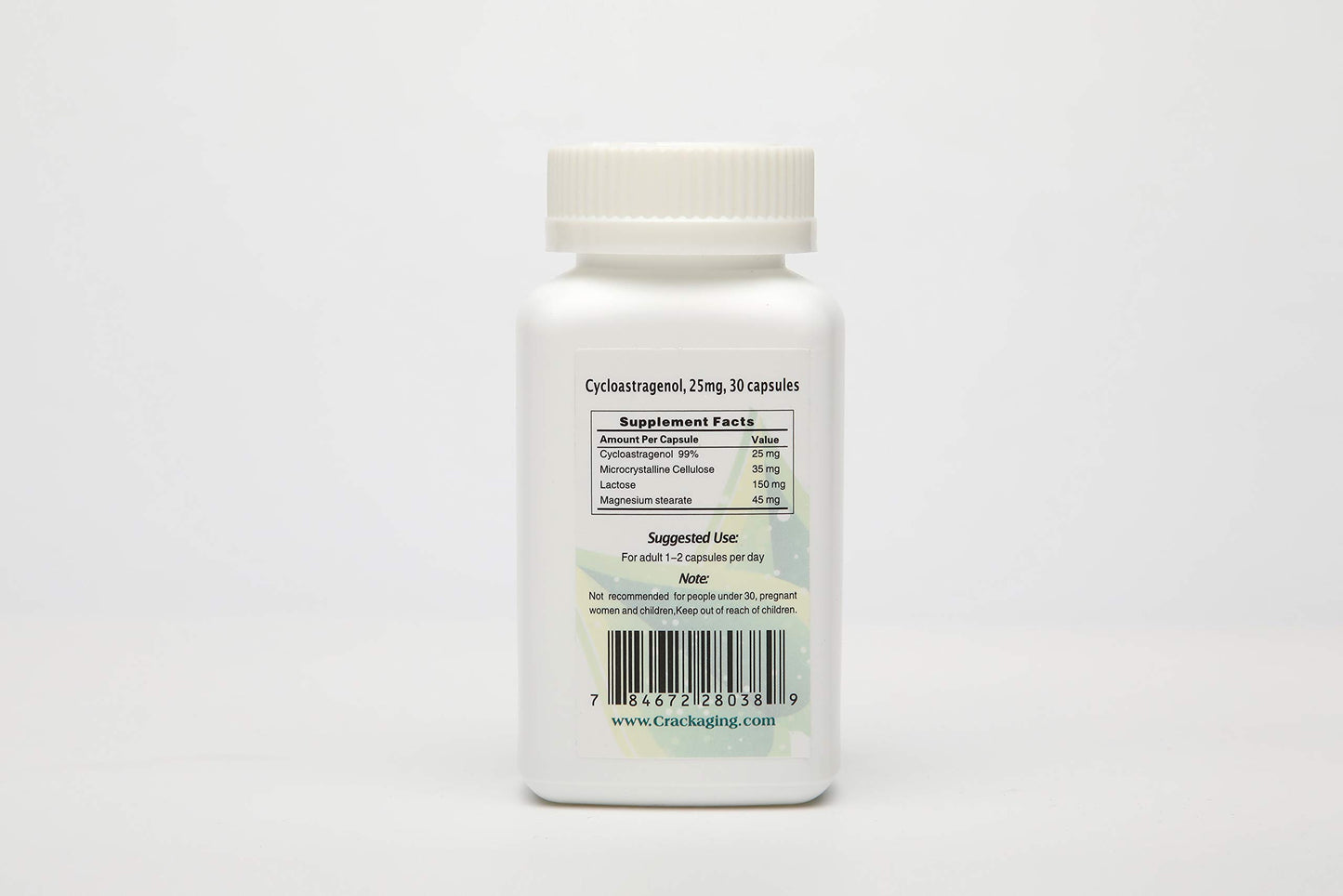 Crackaging Super-Absorption Cycloastragenol 98% 25mg Capsule 30 Count