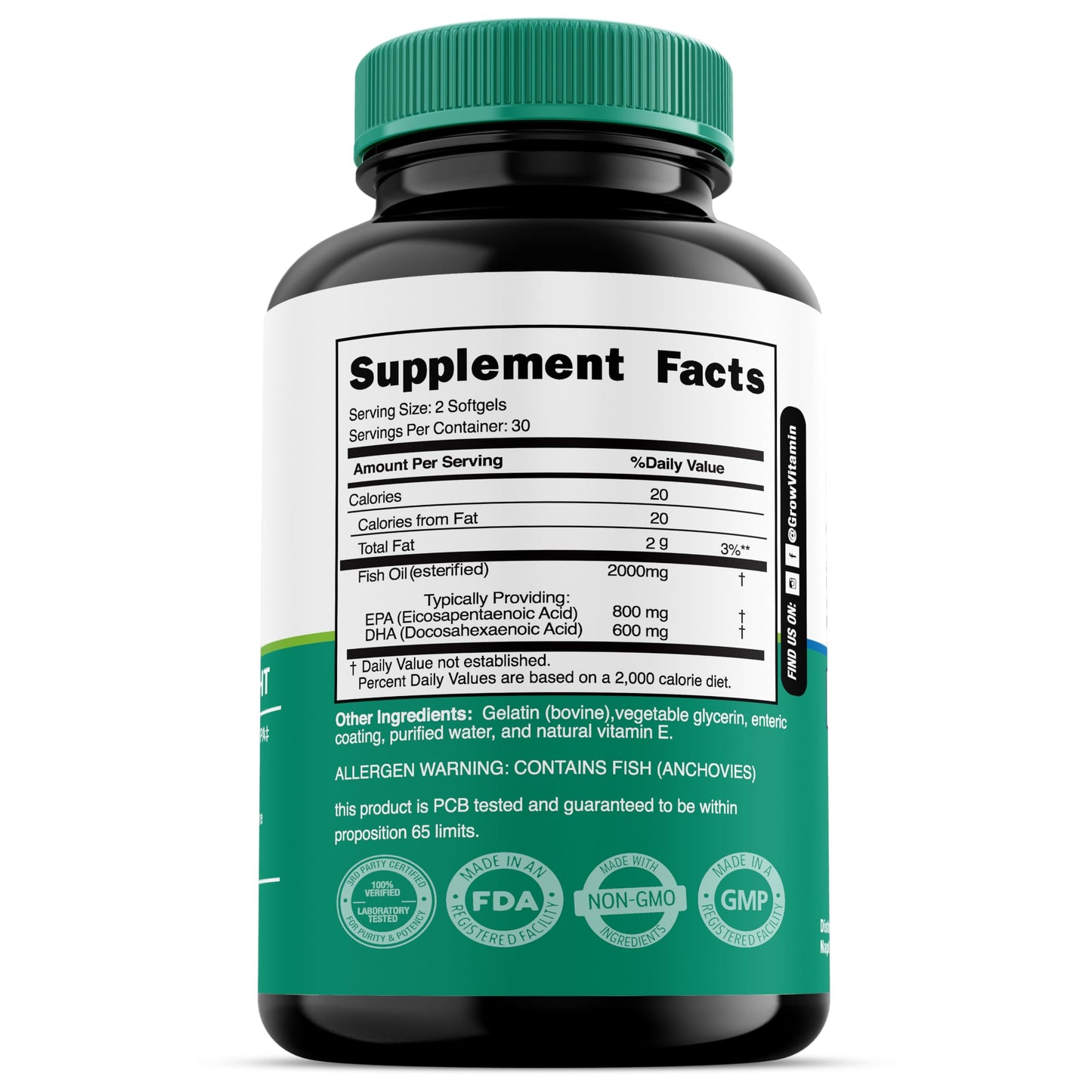 Grow Vitamin OmegaVita Fish Oil Softgel 60 Count