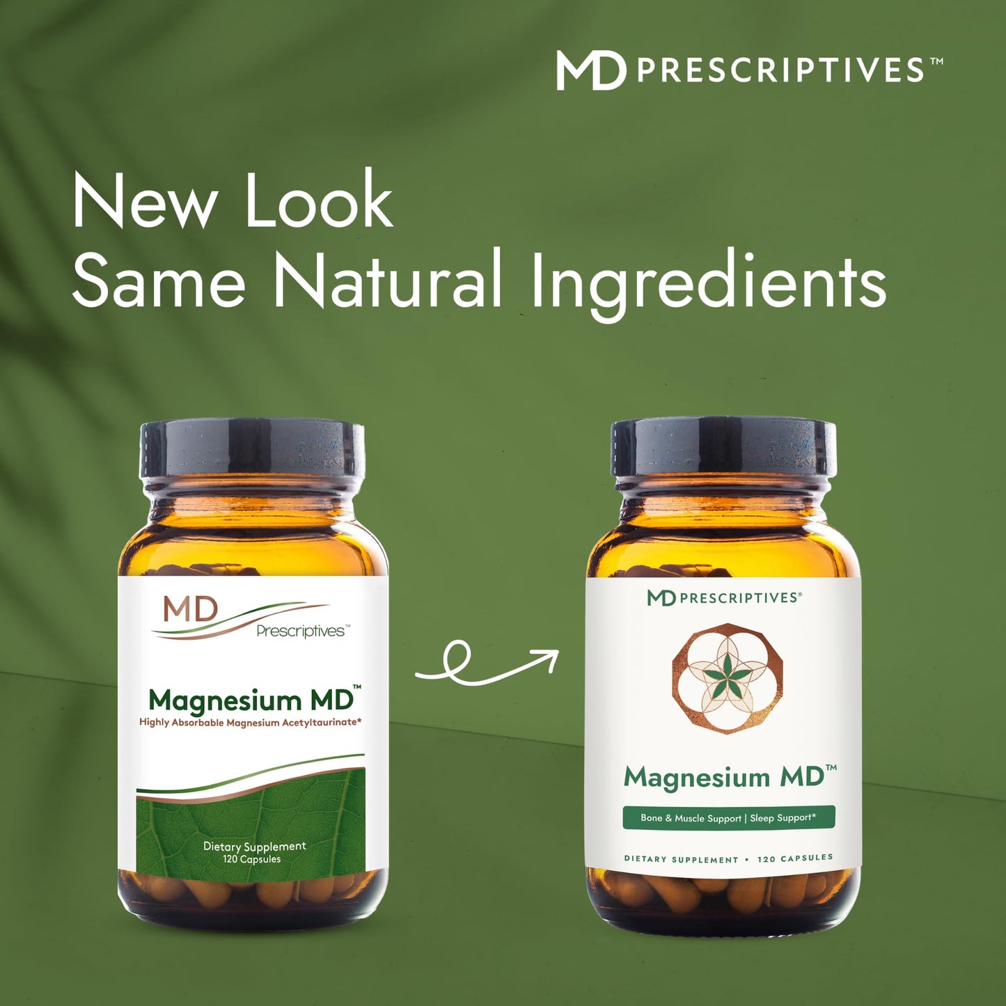 MD Prescriptives Magnesium MD - Highly Absorbable Dietary Magnesium Supplement with Glycinate & Acetyl Taurinate Capsules, 120 Capsules