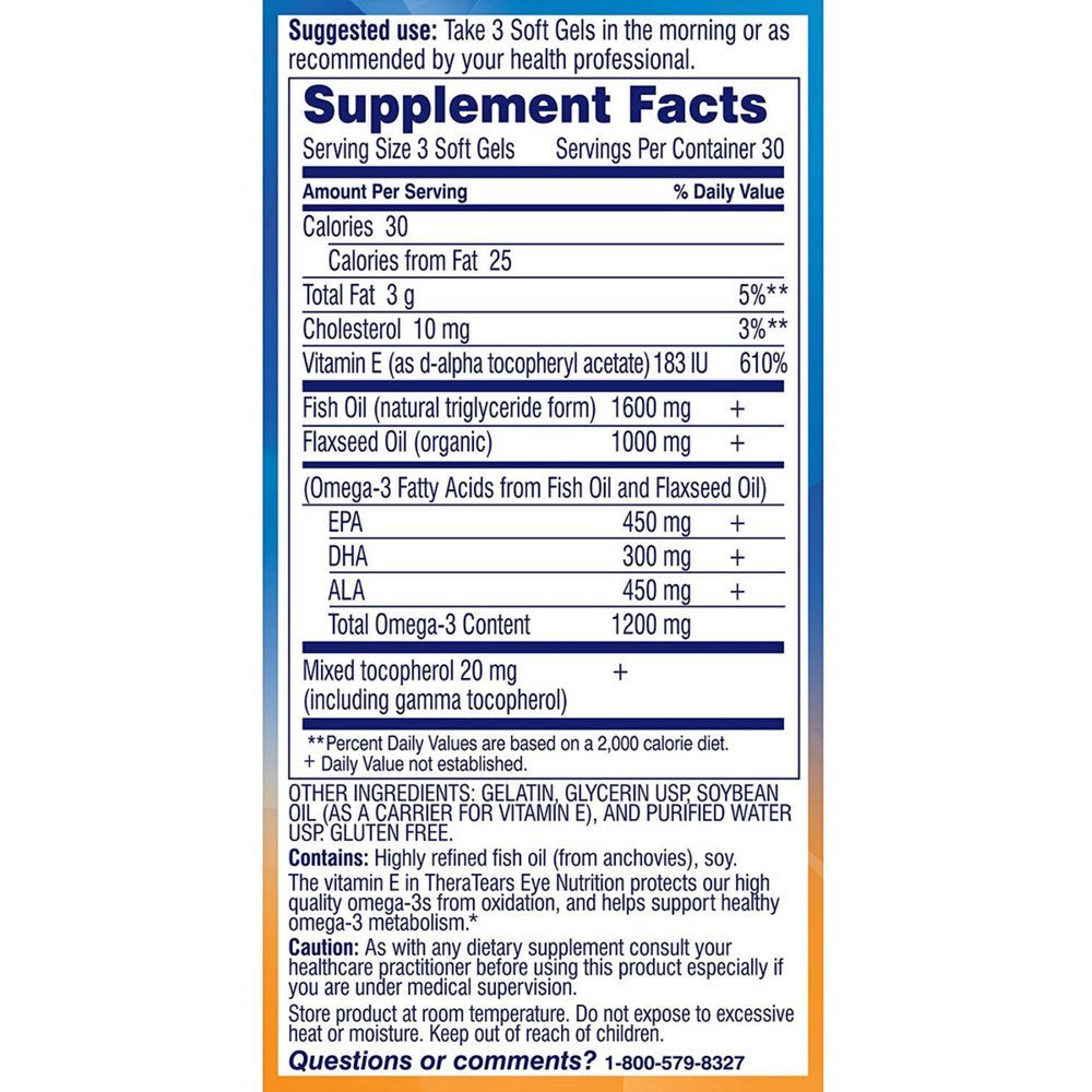 TheraTears Omega-3 Supplement 90 Capsules