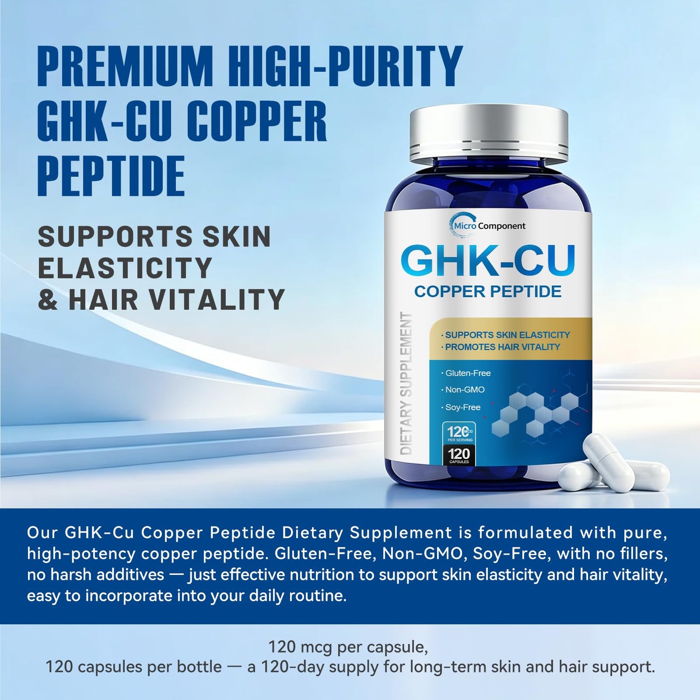 GHK-CU SUPPS GHK-Cu Copper Peptide Supplement Capsule 120 Count