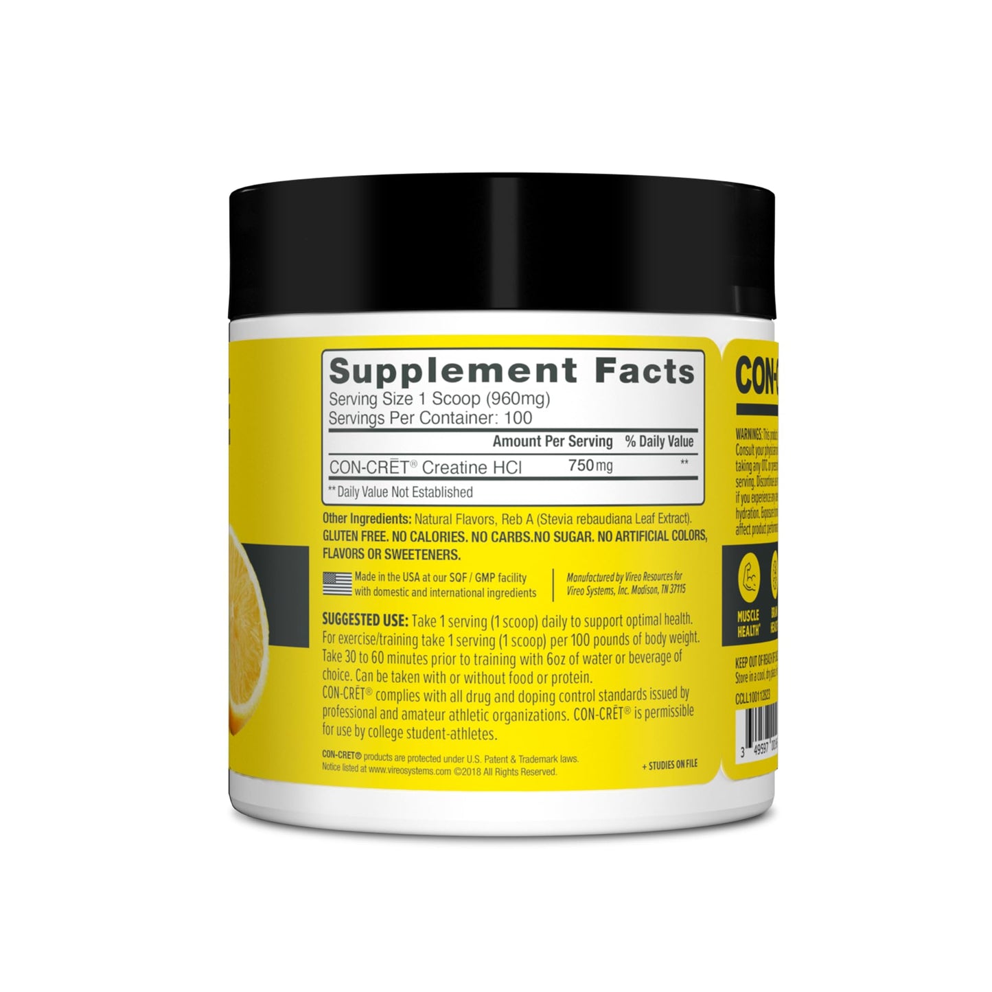 CON-CRET Creatine HCl Powder 3.4