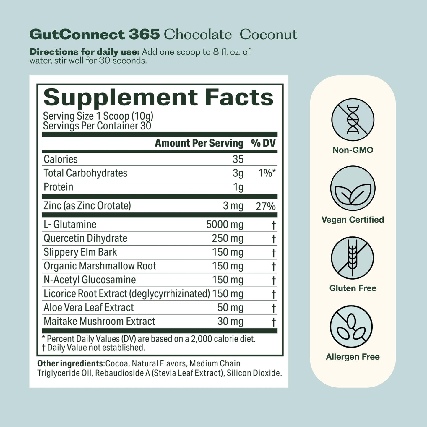 Nature M.D. GutConnect 365 – Chocolate Coconut Powder 8.5 Ounce