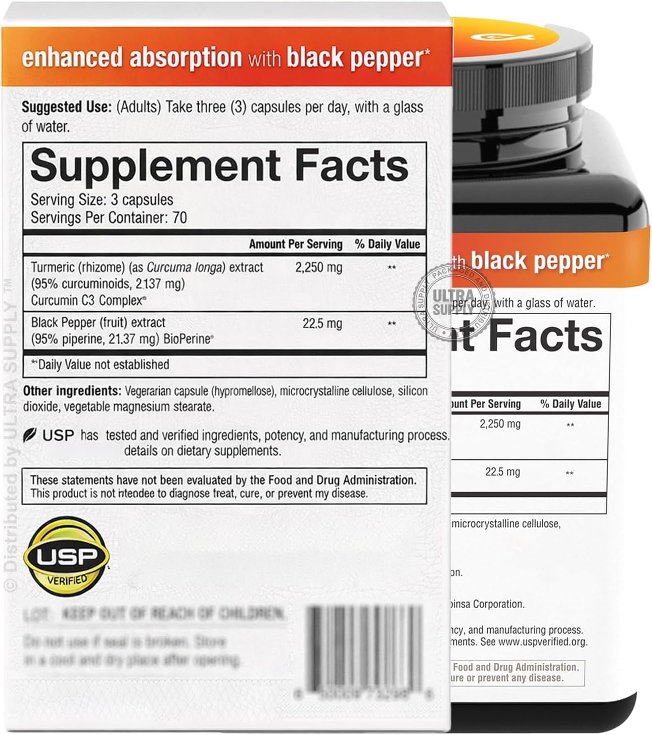 home stuff Turmeric 2250 mg Turmeric Supplement Curcumin High Absorption Black Pepper Blend Capsule 150 Count
