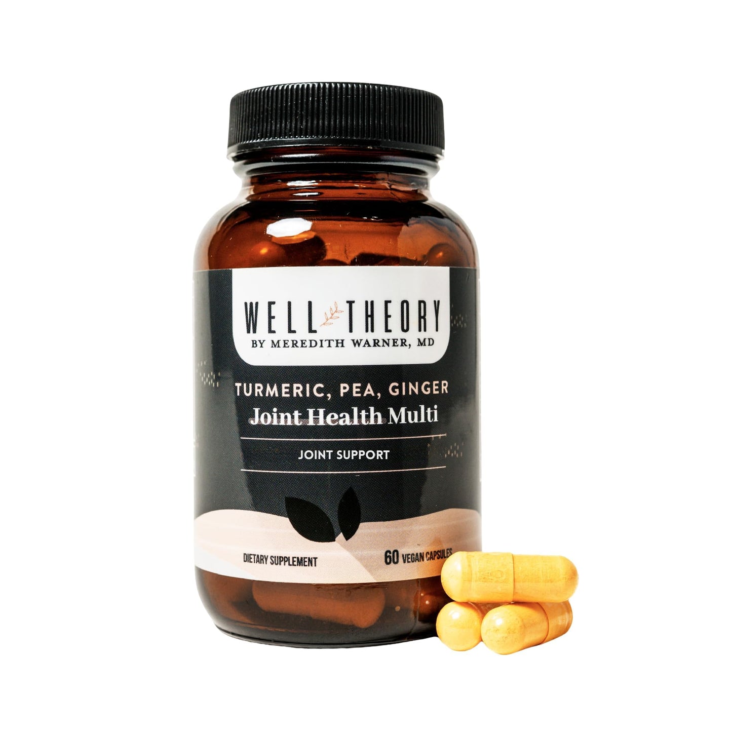 WELL THEORY Joint Wellness Supplement Turmeric, Ginger & Pea Capsules 60 Count