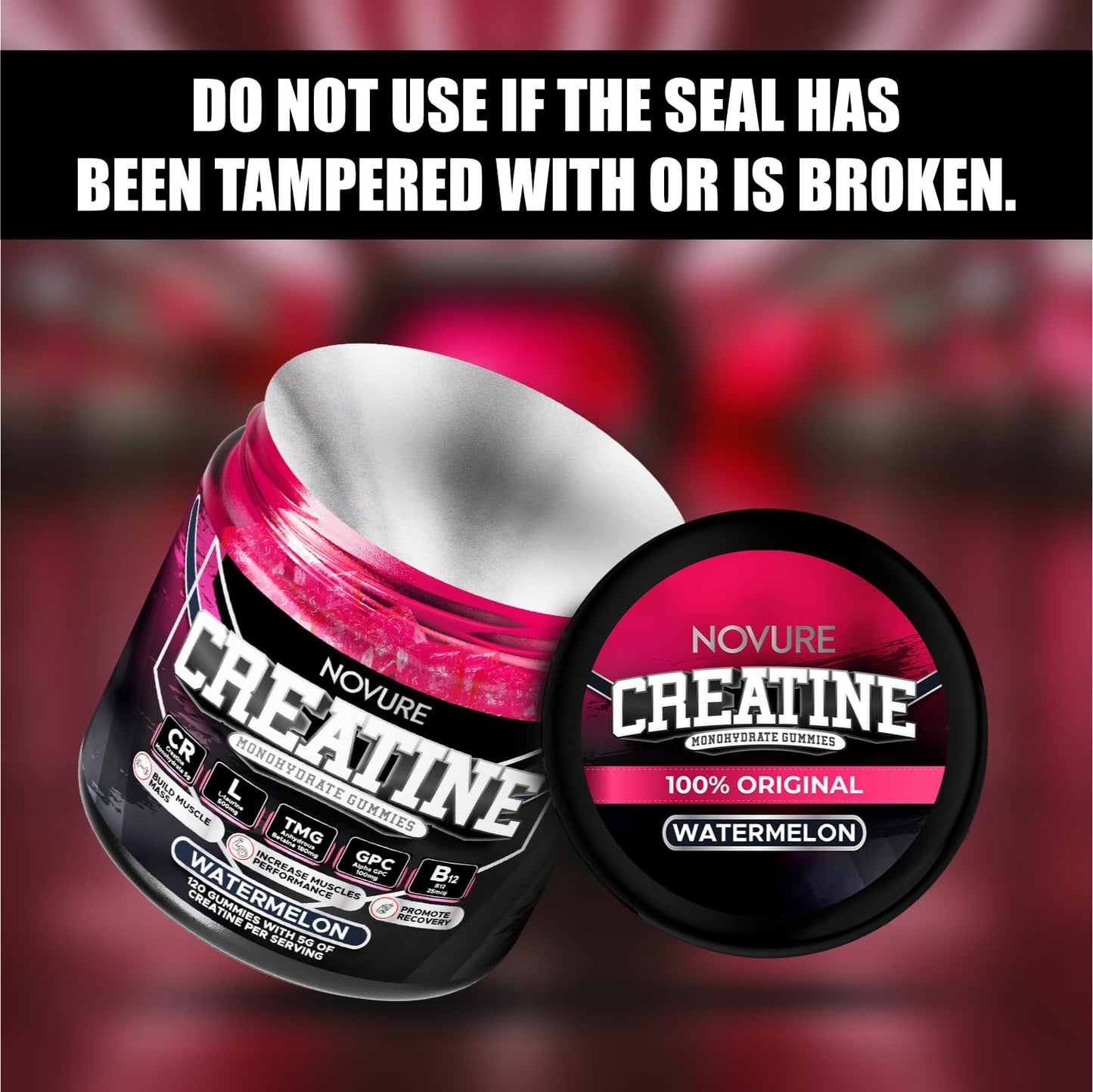 Novure Creatine Monohydrate Gummies 120 Count