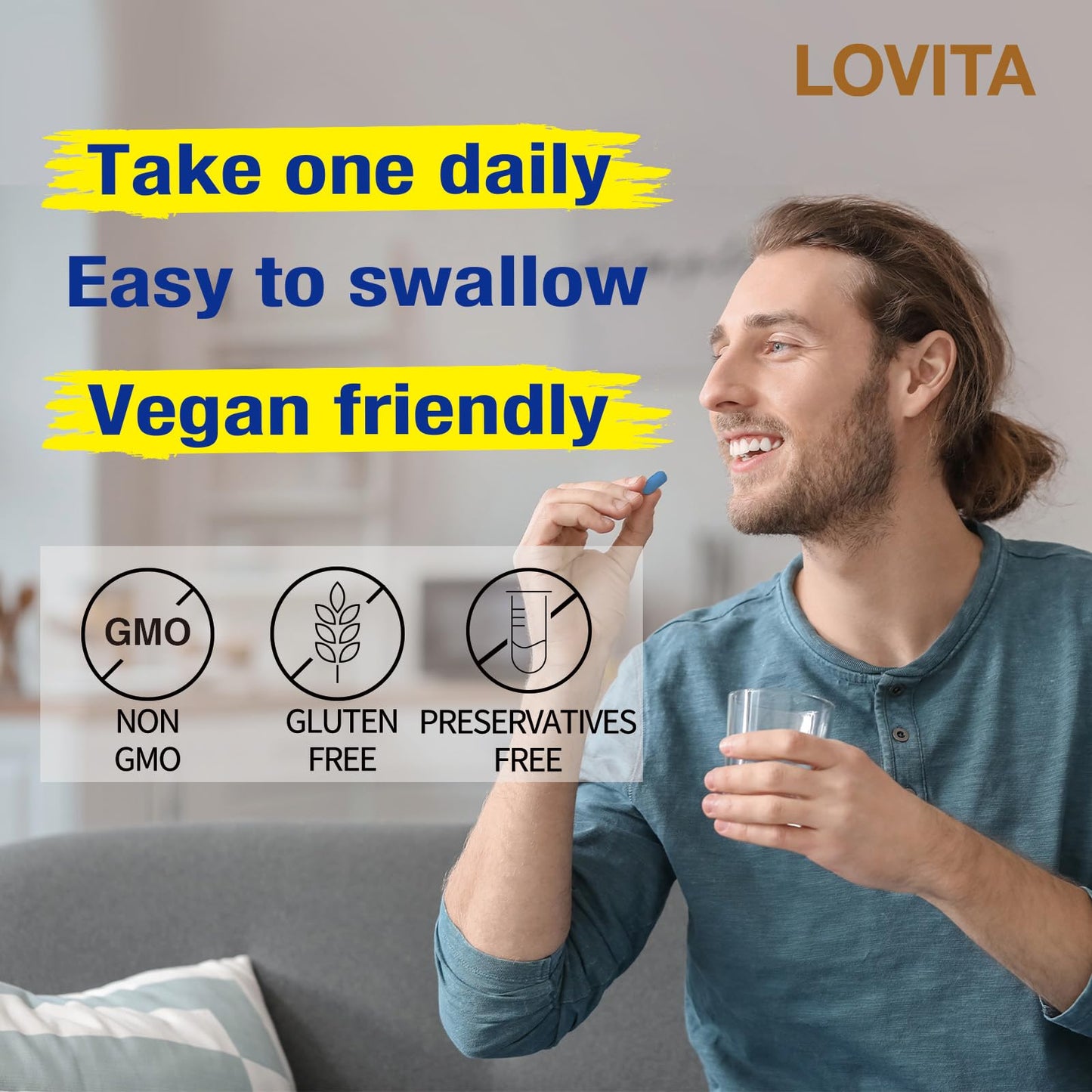 LOVITA Timed-Release B Complex for Men Tablets 60 Count