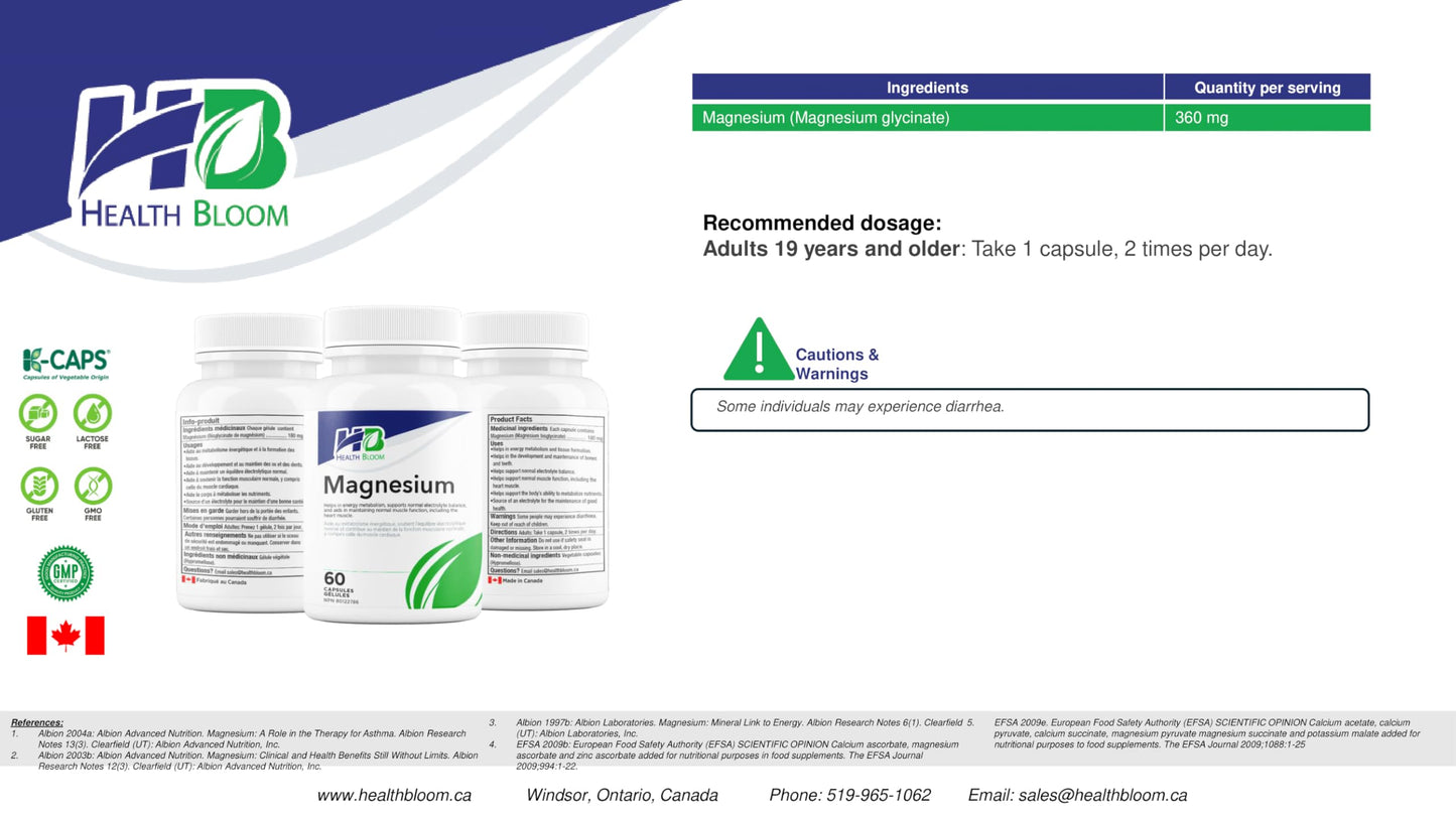 Health Bloom Inc Magnesium Capsule 60 Count