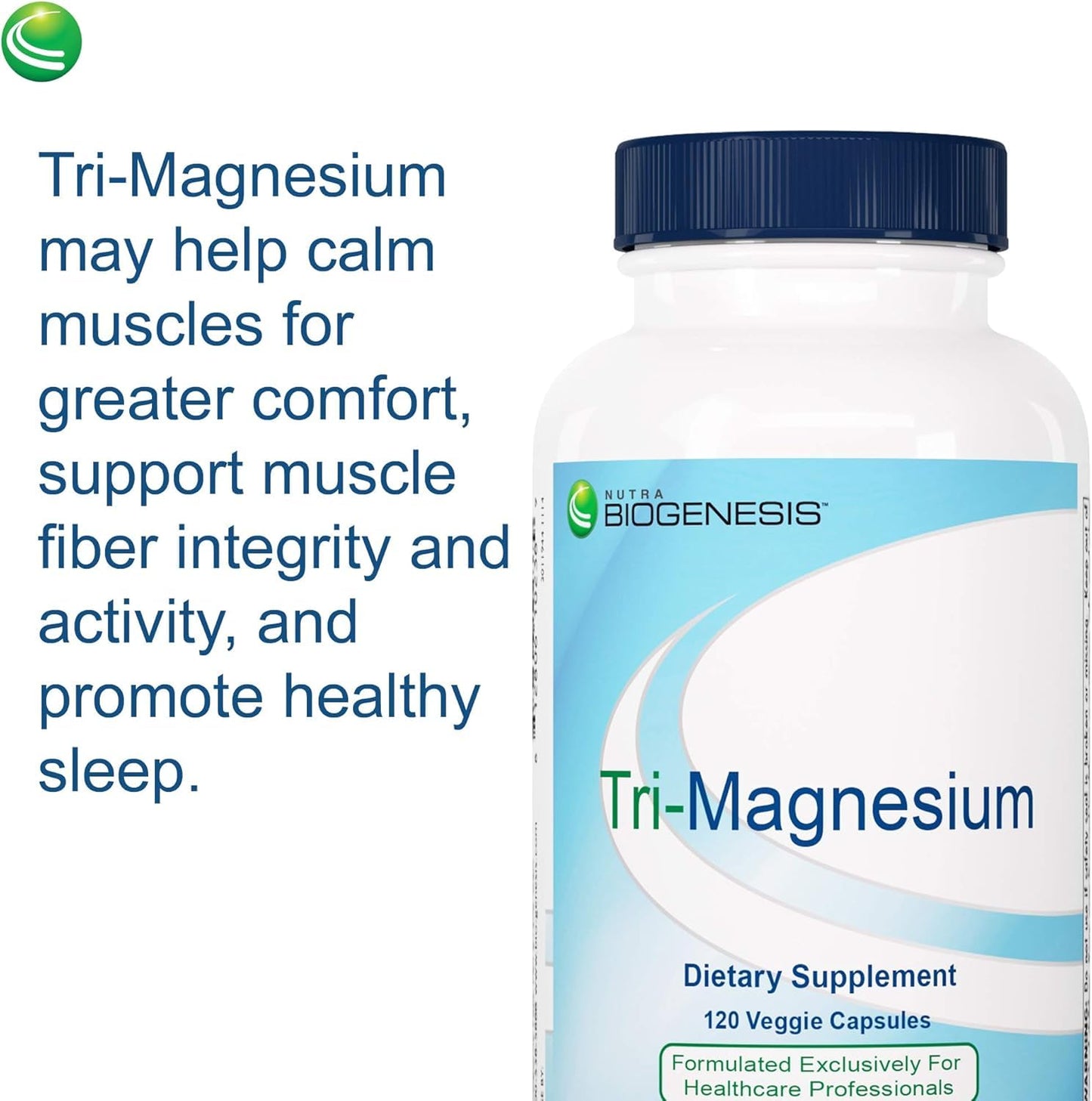 Nutra BioGenesis Tri-Magnesium Triple Magnesium Complex High-Absorption Magnesium Supplement with Citrate, Malate & Oxide for Bone, Muscle & Teeth Support, 3-in-1 Formula, 120 Capsules