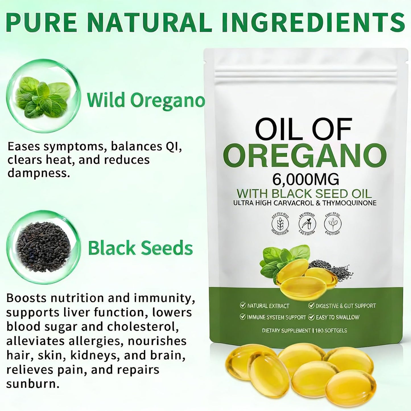 FW ZONE Oil of Oregano Supplement Capsules 360 Count