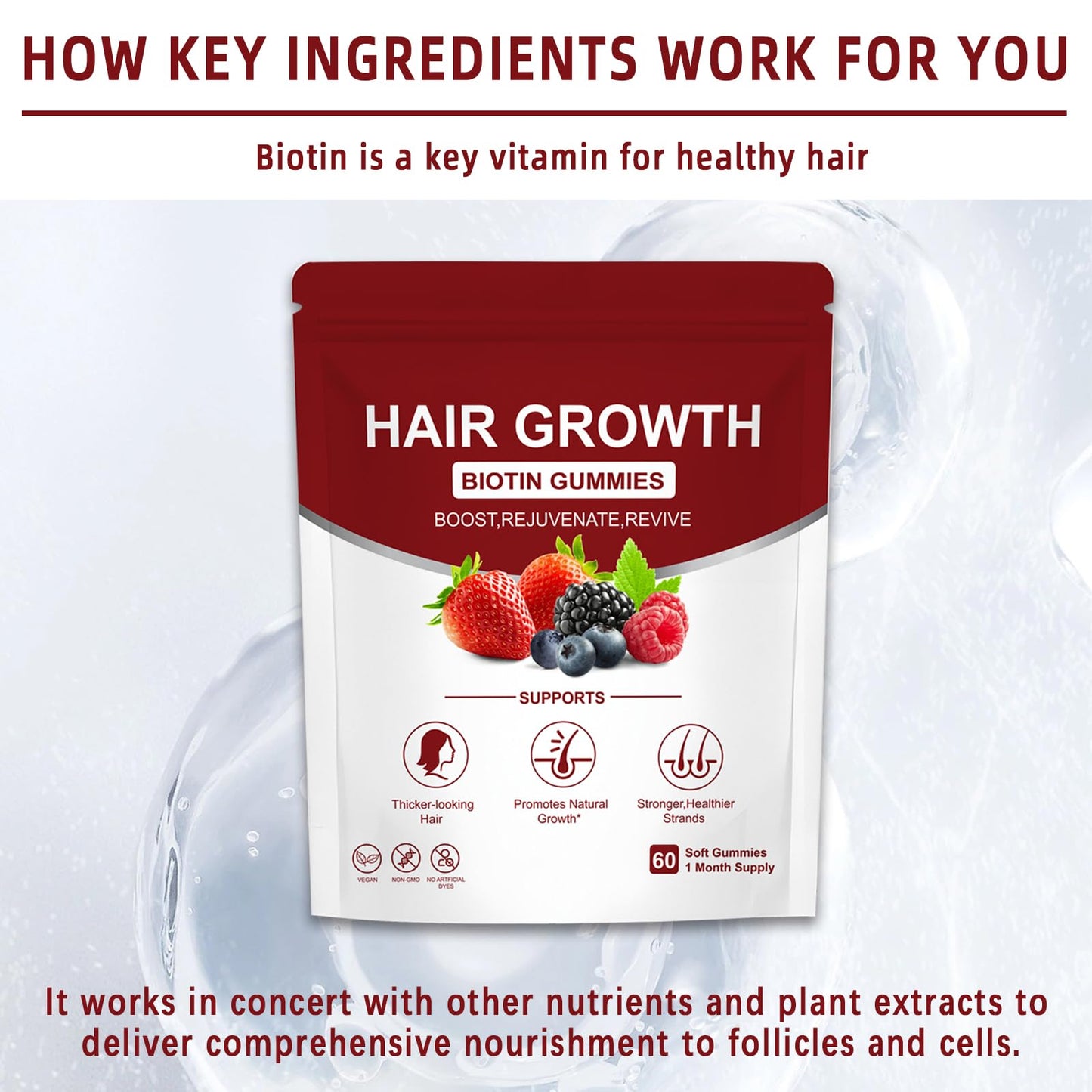 DDOOUU Lumin Hair Growth Gummies 60 Count