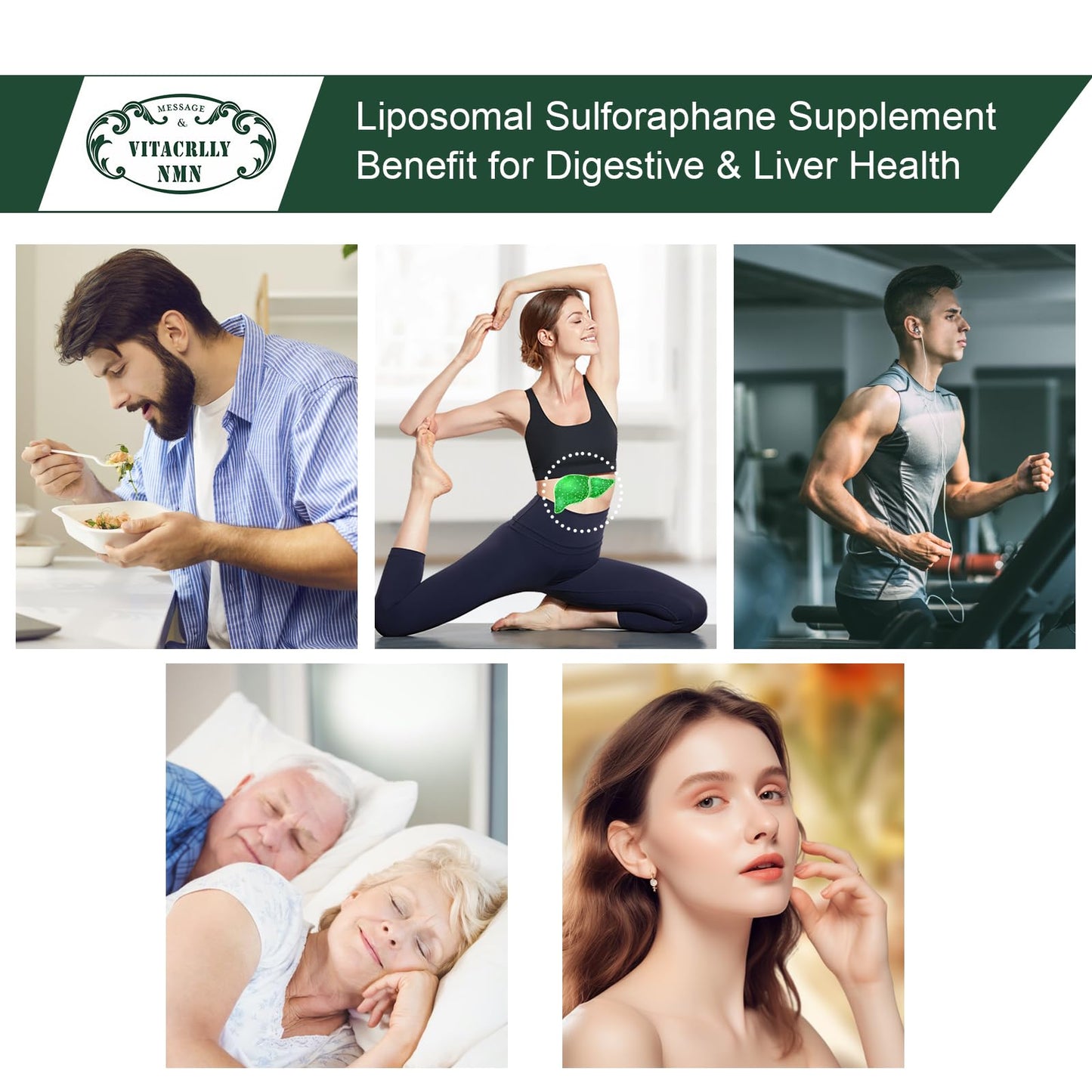 VITACRLLYNMN 900MG Liposomal Sulforaphane Supplement Broccoli Extract Capsule, 180 Capsules