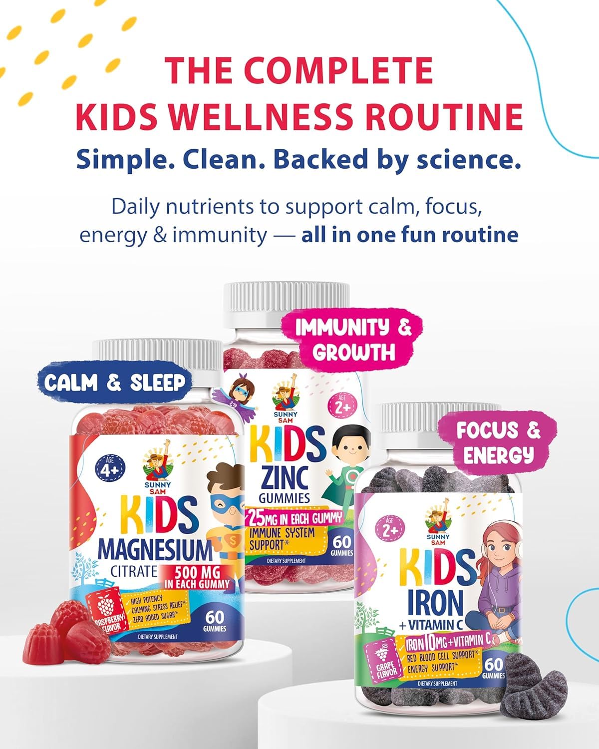 SUNNY SAM Magnesium Gummies 30 Count