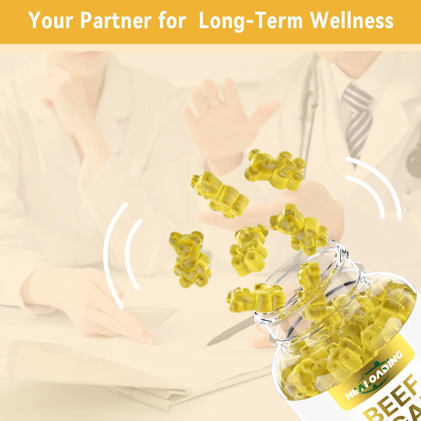 HEALOADING Beef Organ Gummies Supplement for Women, Grass-Fed, Non-GMO, 60 Gummies