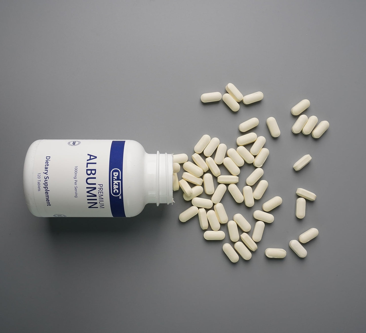 Dr.K&C Premium Albumin Protein Supplement 1000mg, Daily Energy & Wellness Support, 360 Tablets