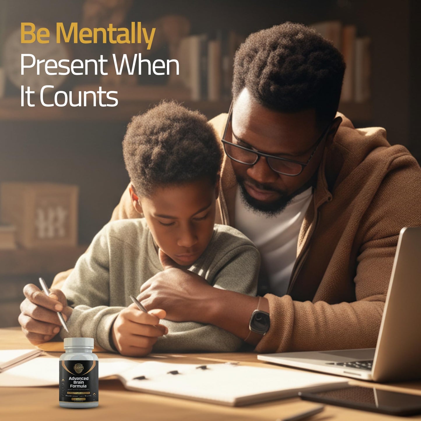 Dad Up 6-in-1 Advanced Brain Formula - Focus, Memory & Mental Clarity, 60 Capsules