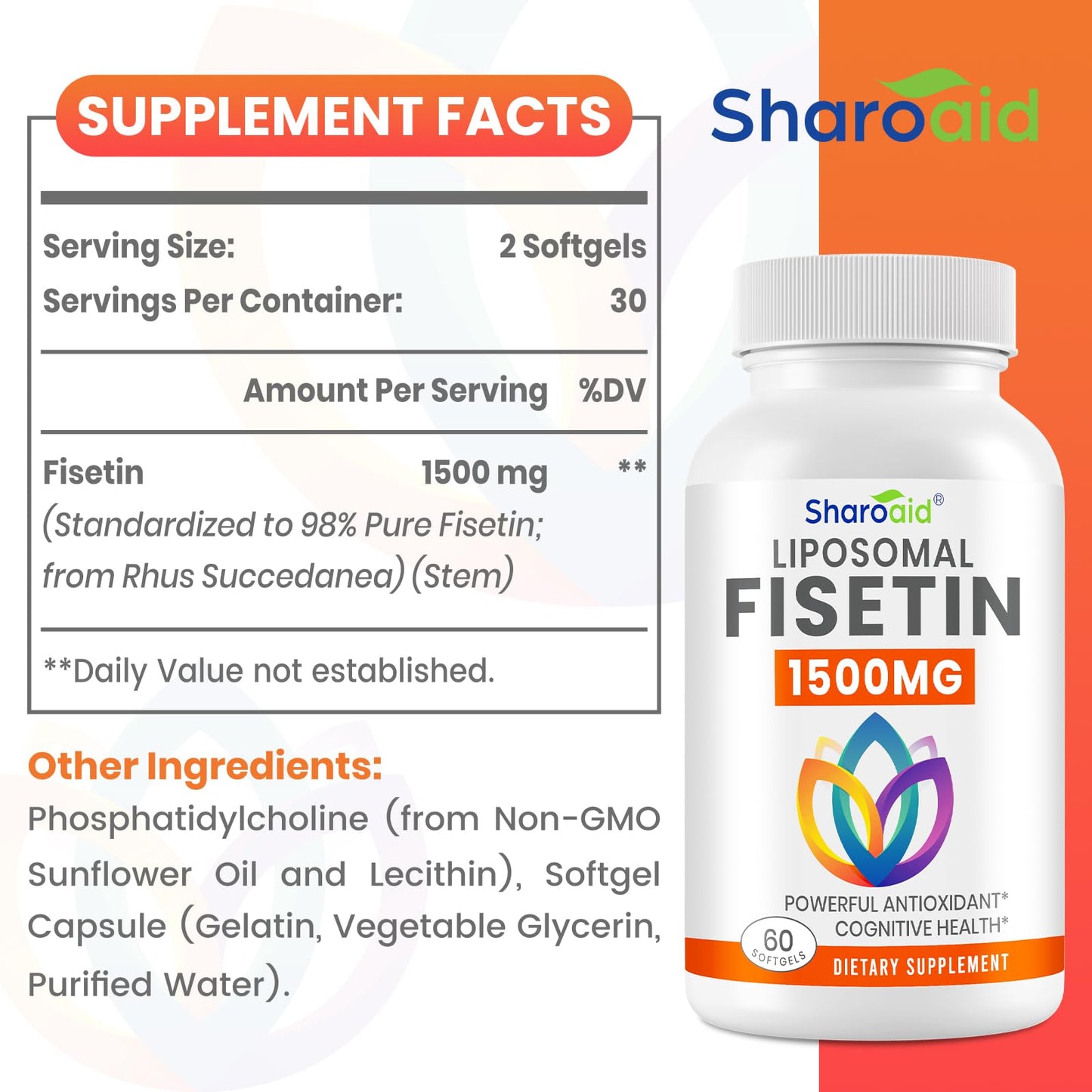 Sharoaid 1500mg Fisetin Softgels 120