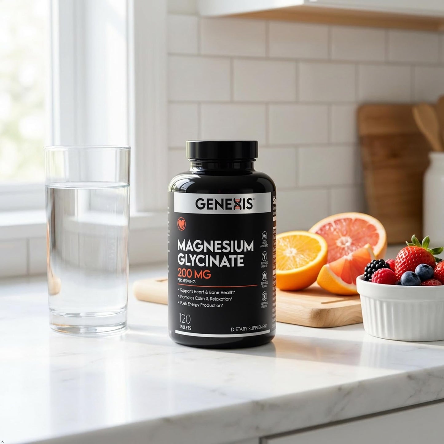 Genexis Magnesium Glycinate 200mg Tablets, 120 Tablets