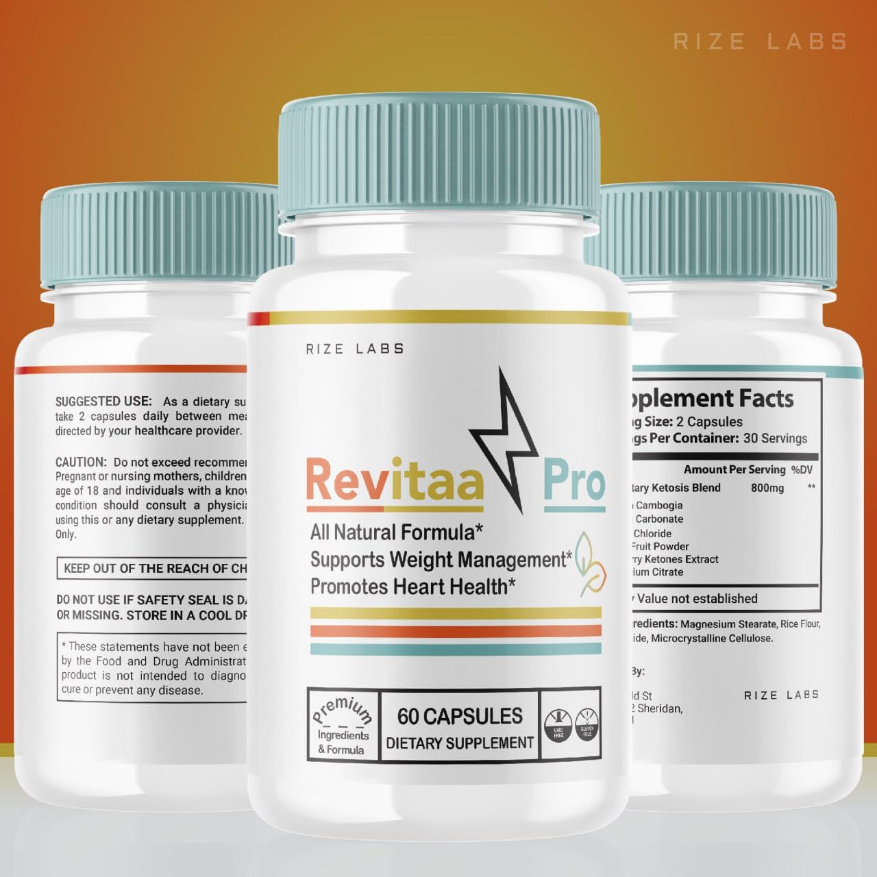 Rize Labs Revitaa Pro Weight Loss Pills Capsules 60 Count