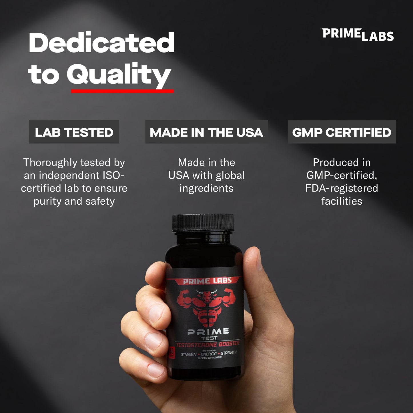 Prime Labs Testosterone Supplement for Men 120 Caplets