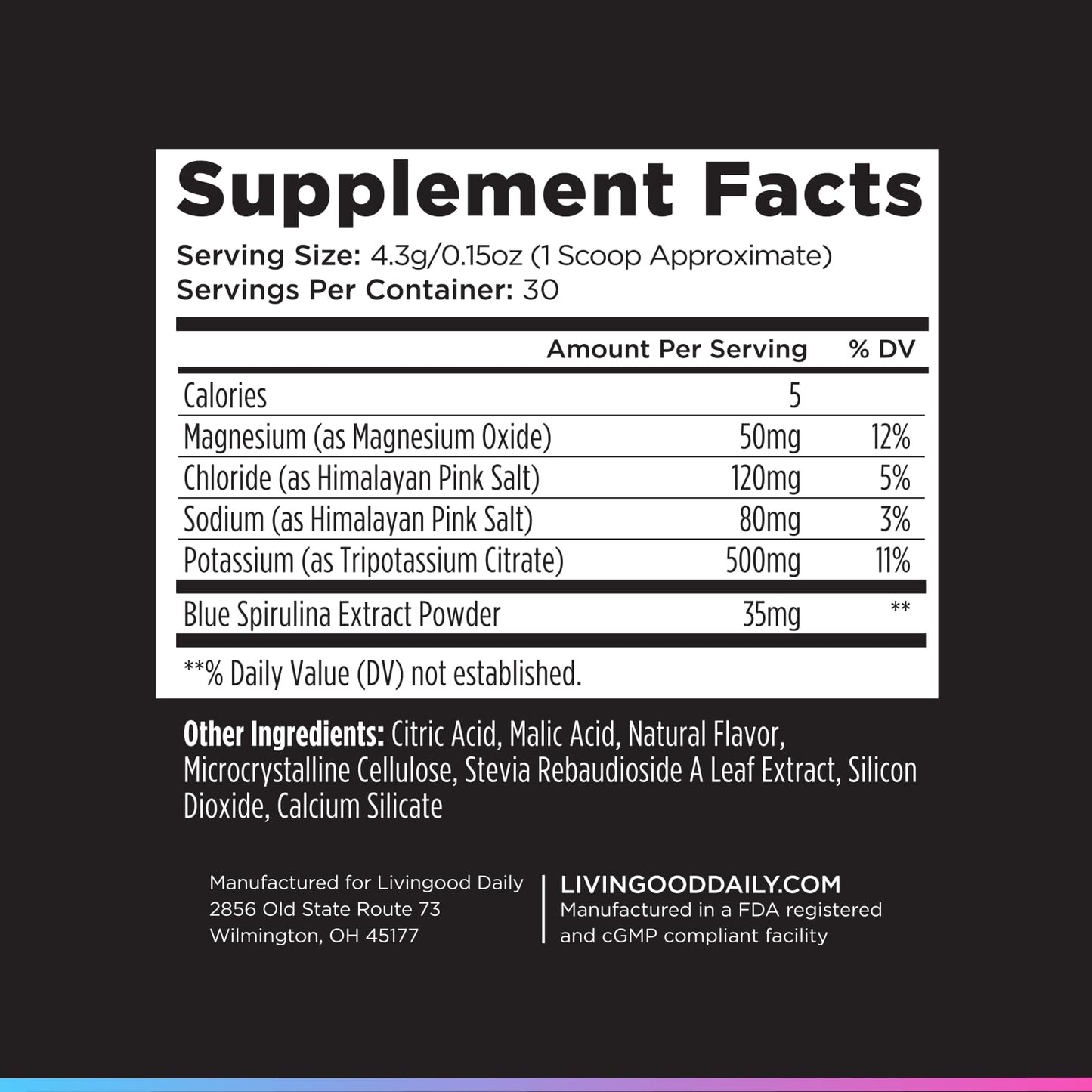 Livingood Daily Basic Electrolytes Powder 7.1 Ounce