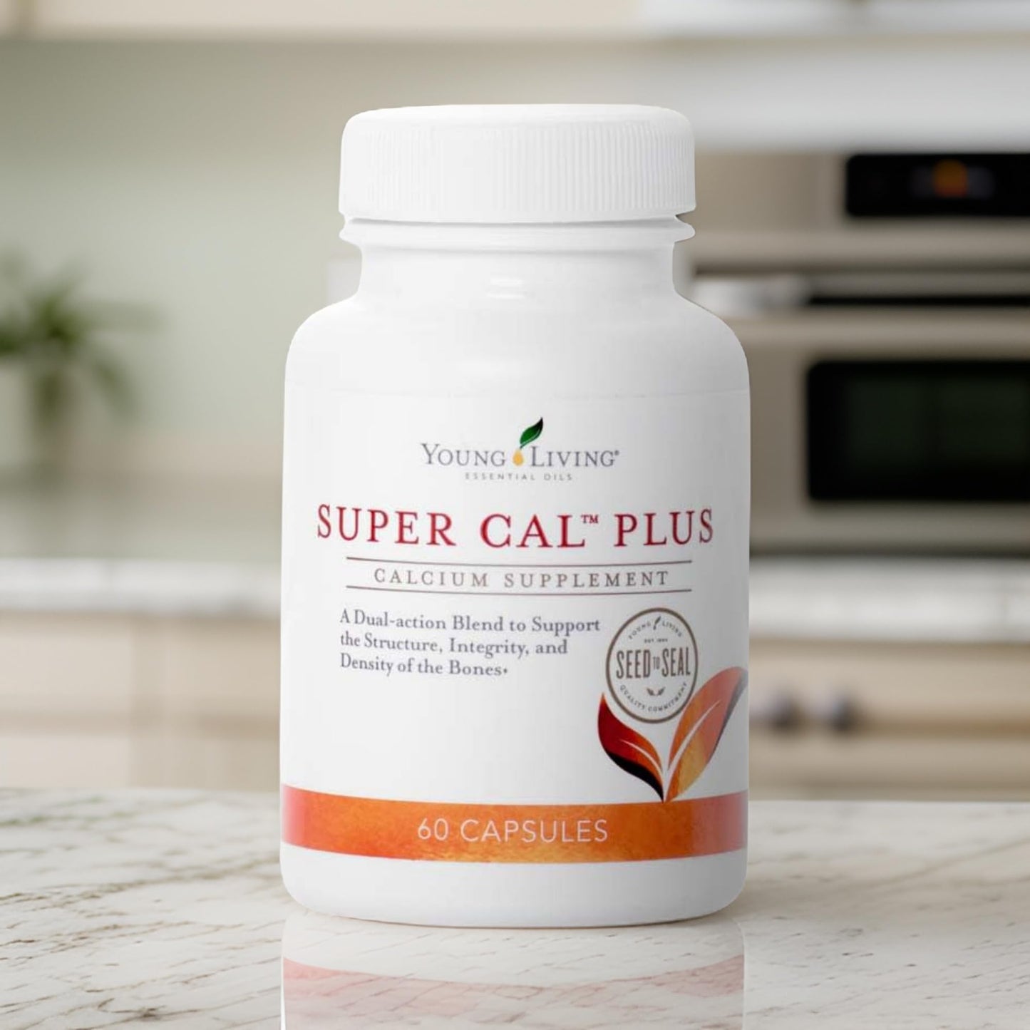 Young Living Super Cal Plus Calcium Mineral Bone Health Supplement, Synergistic Blend of Magnesium, Vitamins D & K, 60 Capsules