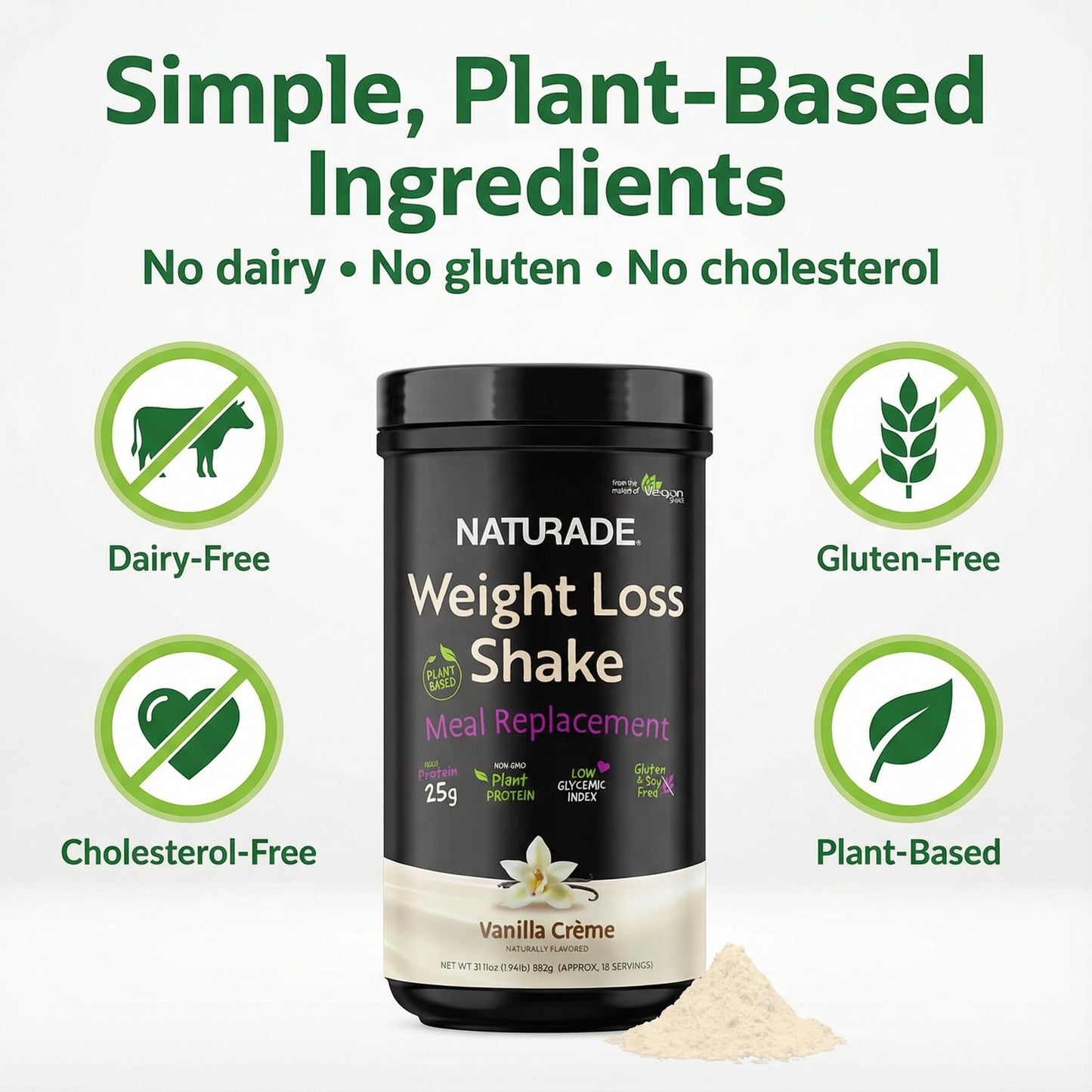 Naturade Plant-Based Meal Replacement Shake Powder 32.4 oz